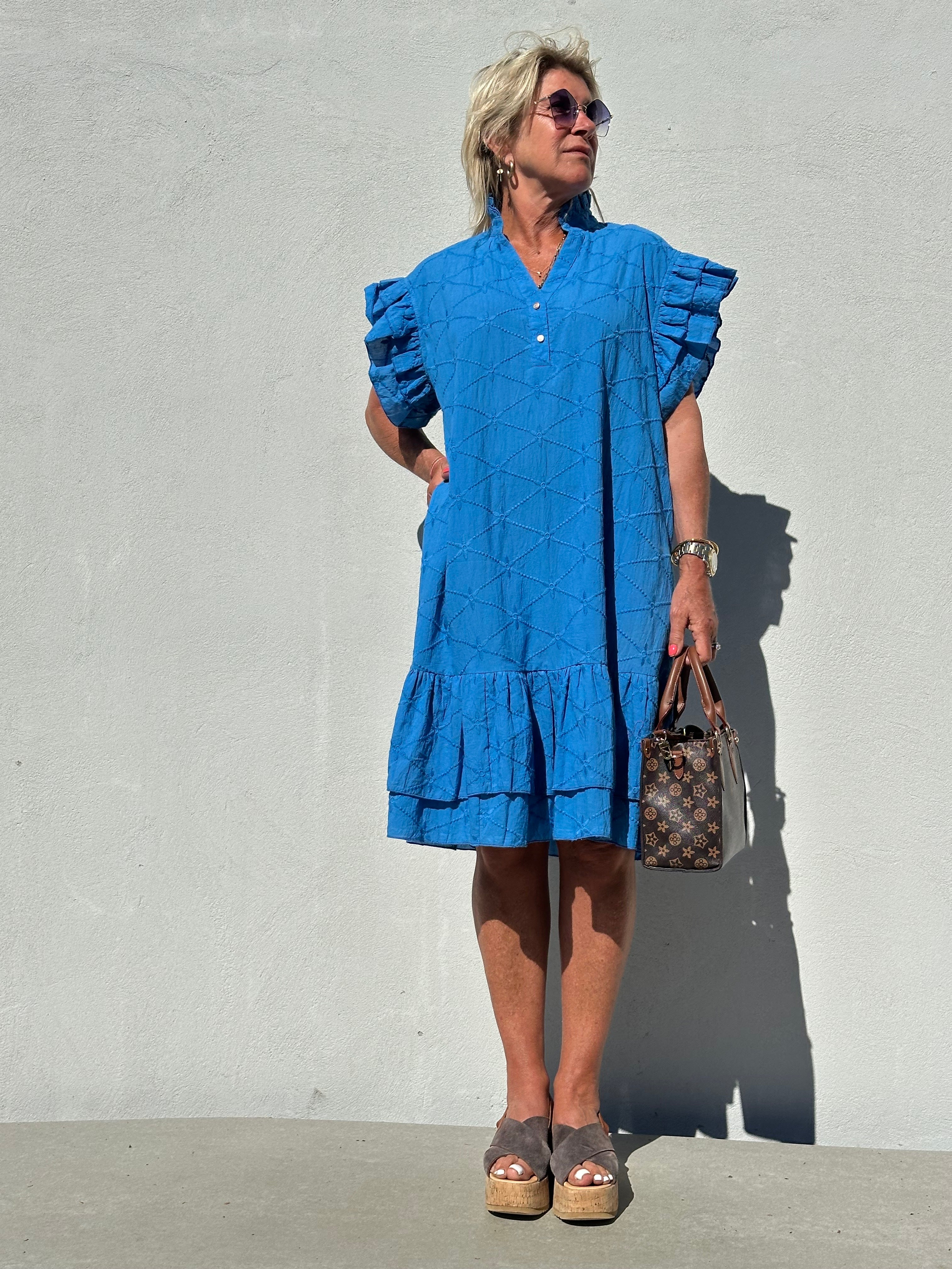 Gaspar 2601733 Jada dress broderi anglaise blue