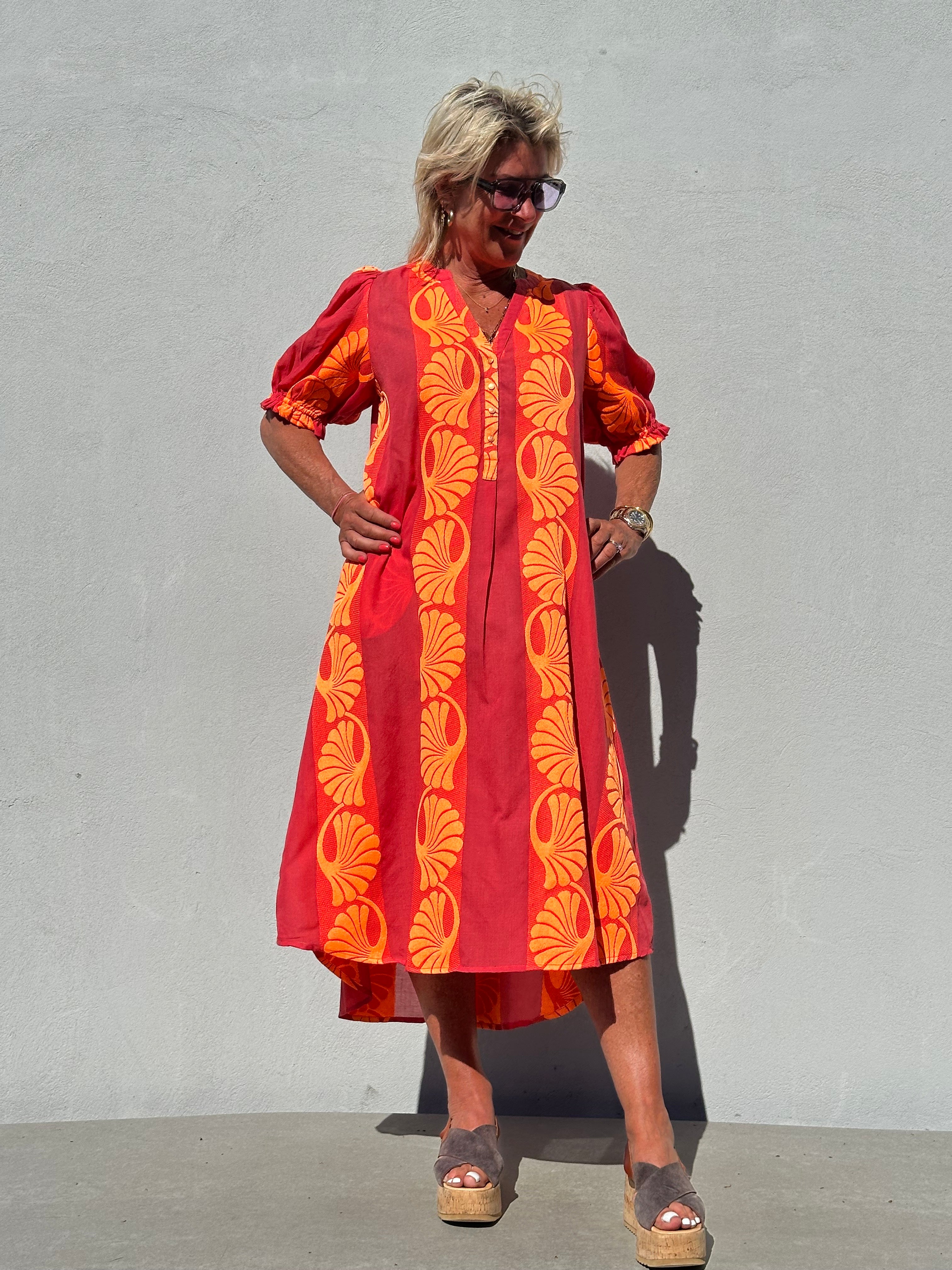 Gaspar 2601735 Tunø dress jacquard red