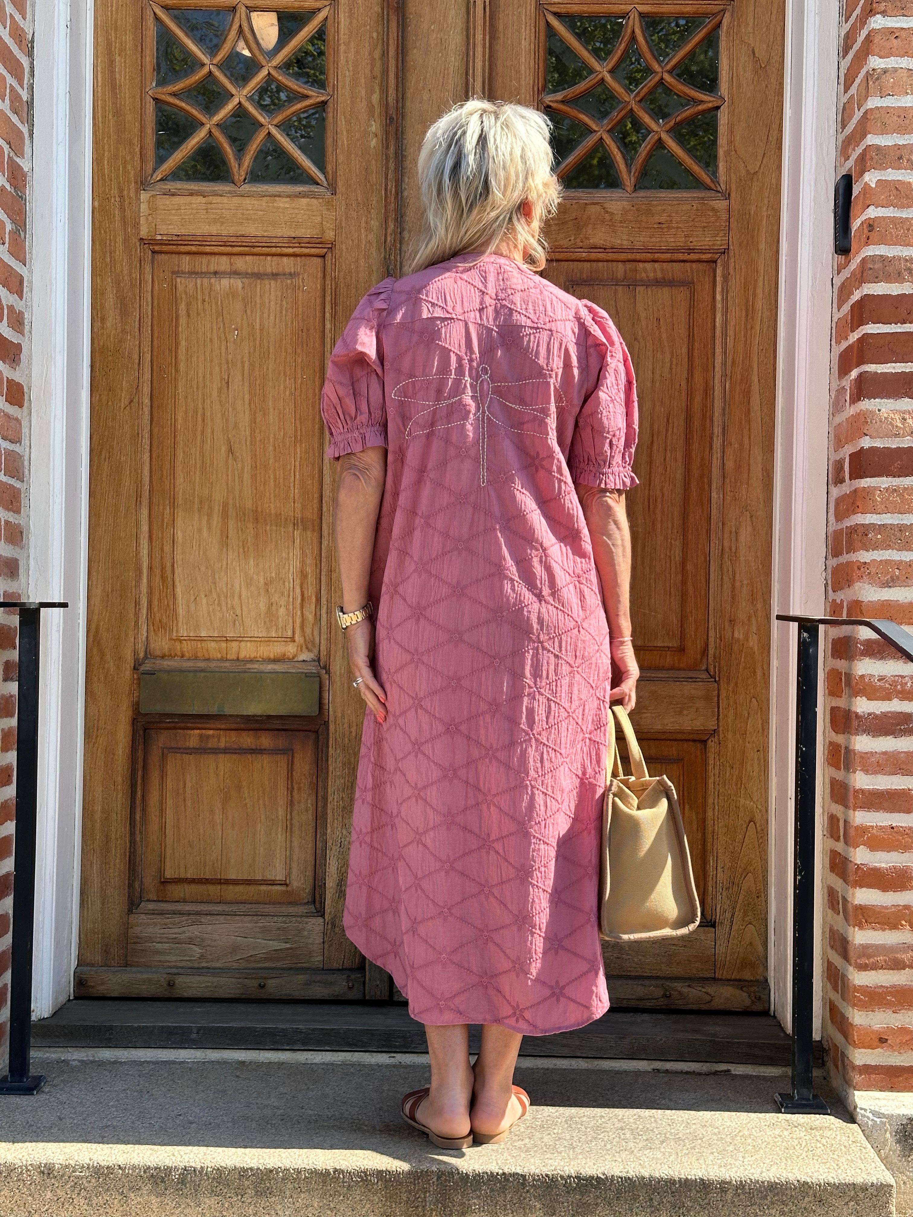 Gaspar 2601736 Tunø dress broderi anglaise rose