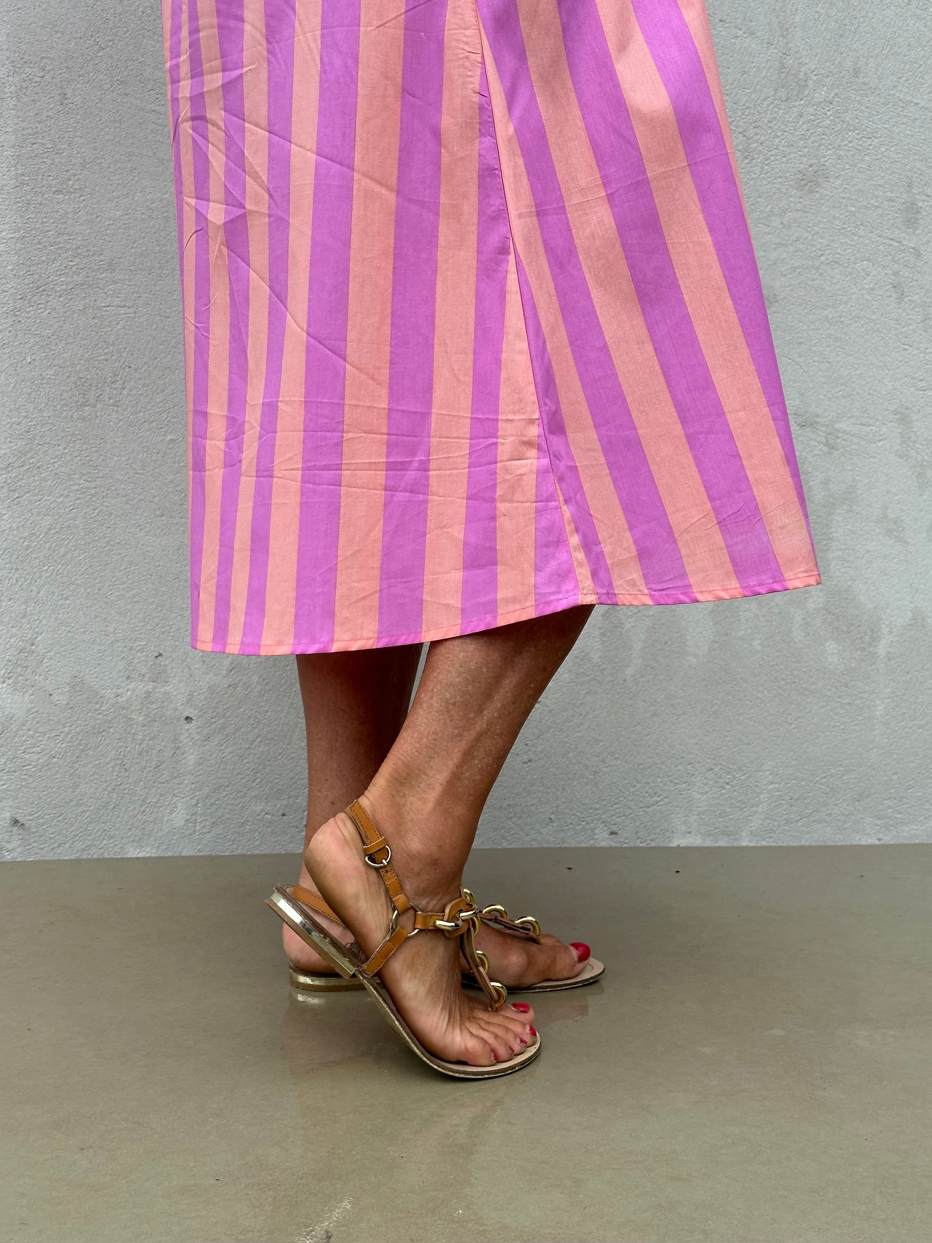 Gaspar 2601752 Java dress stripe pink
