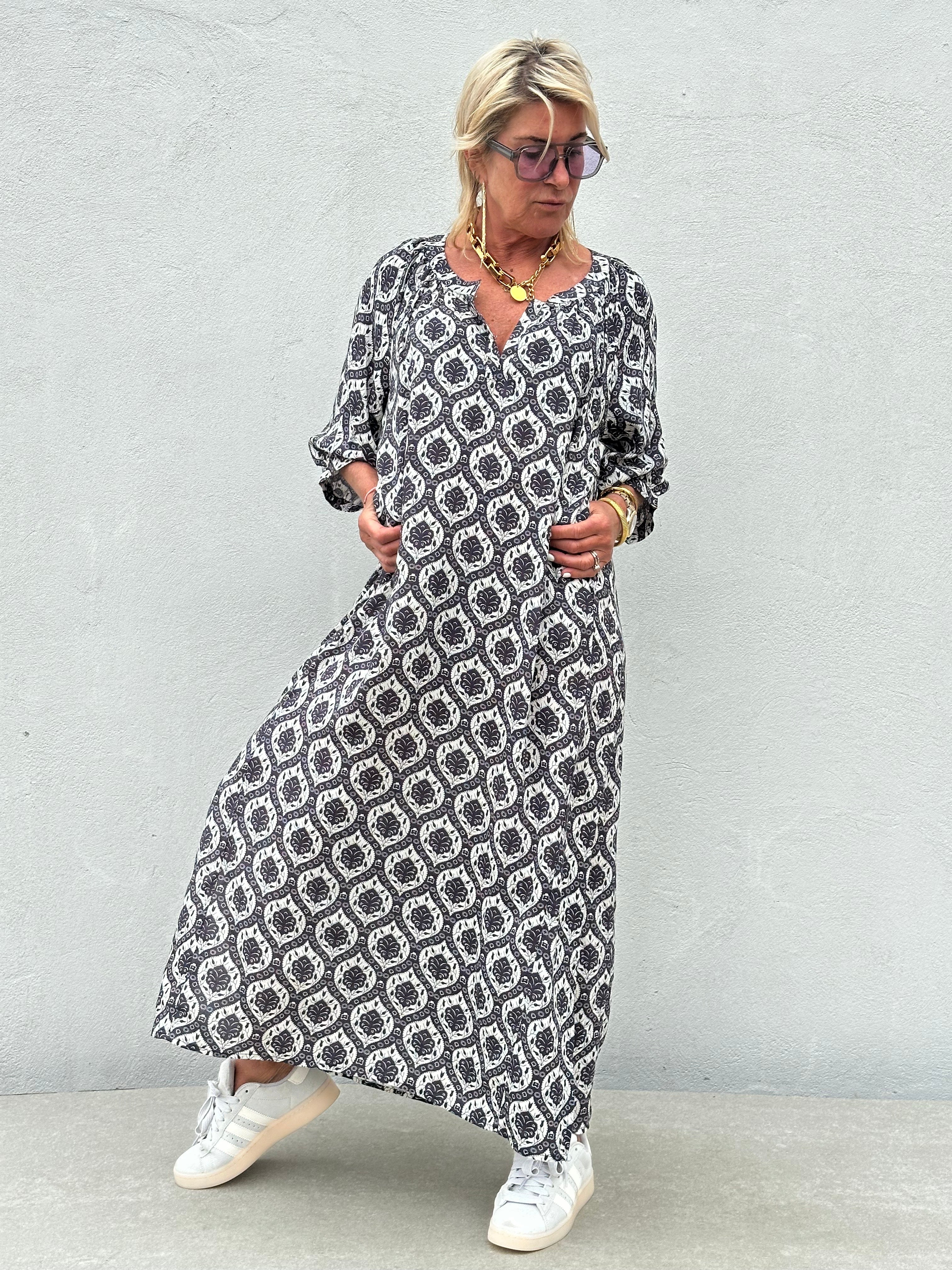 Gaspar 2601757 Athen dress print black