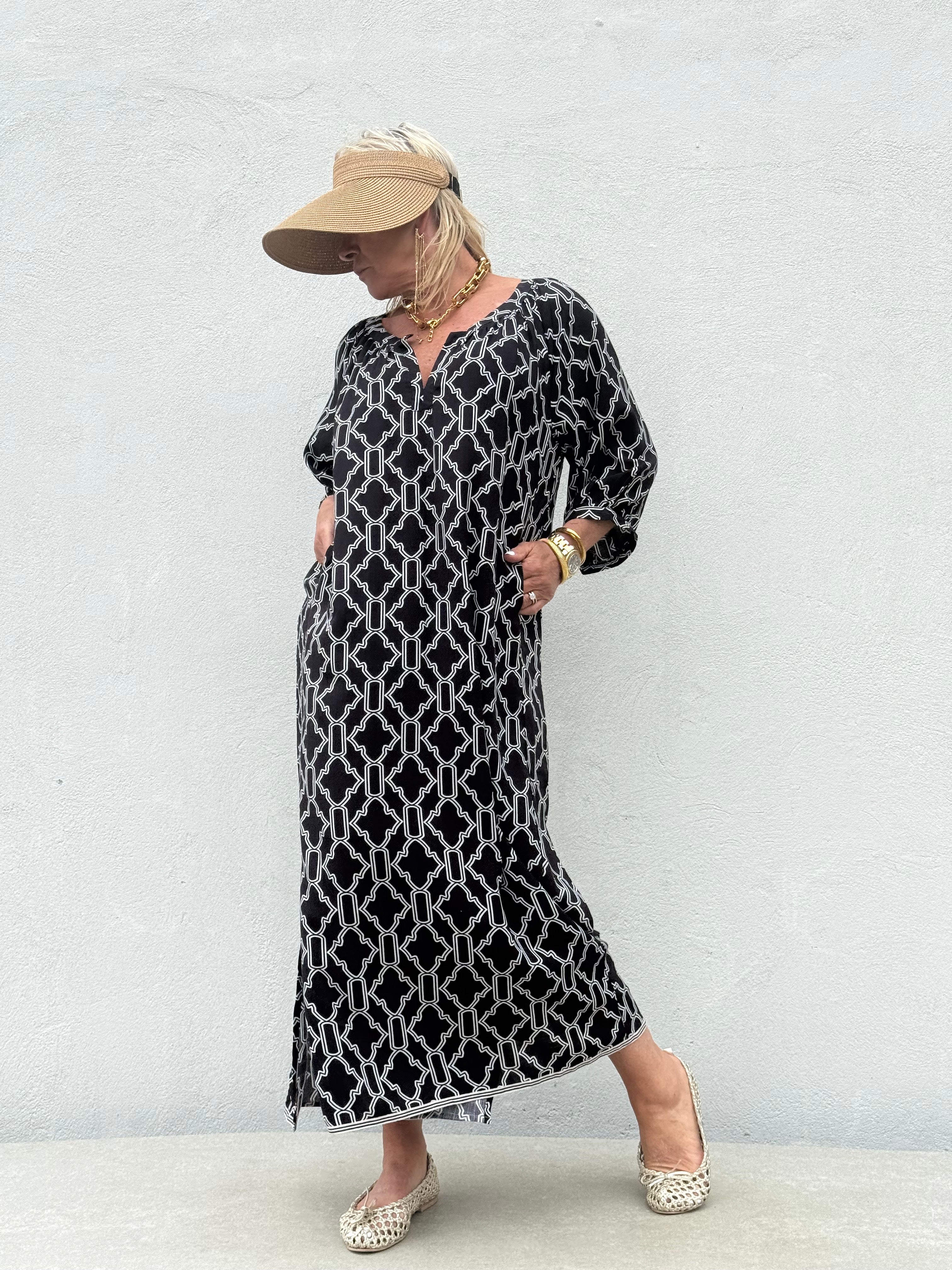 Gaspar 2601758 Athen dress print black