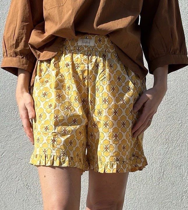 Gaspar 2601922 Honolulu frill shorts yellow