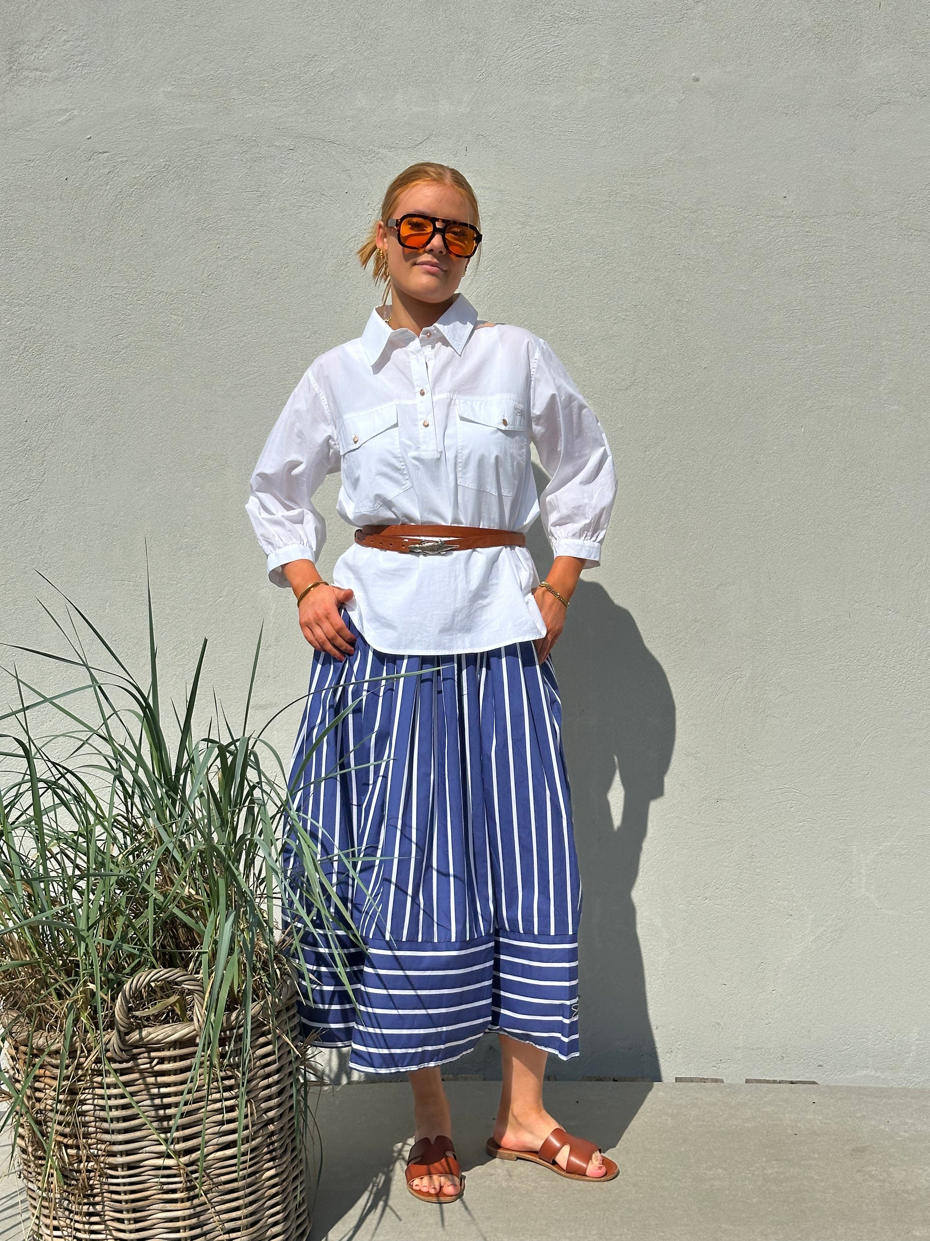 Gaspar 2601956 Vienna stripe skirt blue