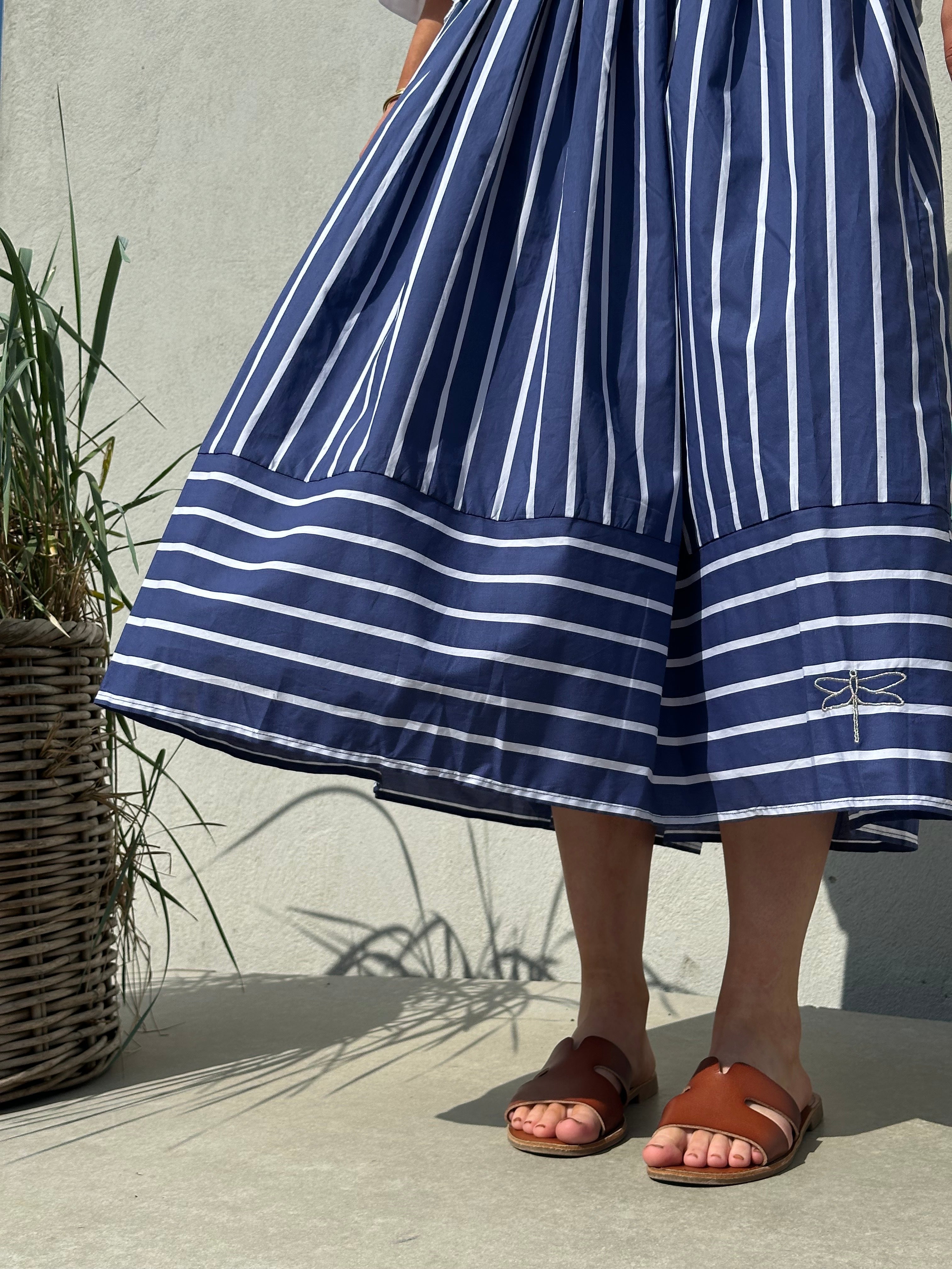 Gaspar 2601956 Vienna stripe skirt blue