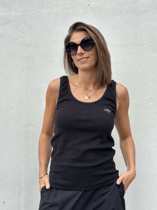 Gaspar 2607300 Osaka rib tanktop black
