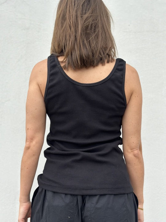 Gaspar 2607300 Osaka rib tanktop black