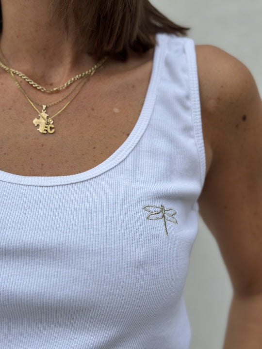 Gaspar 2607300 Osaka rib tanktop white