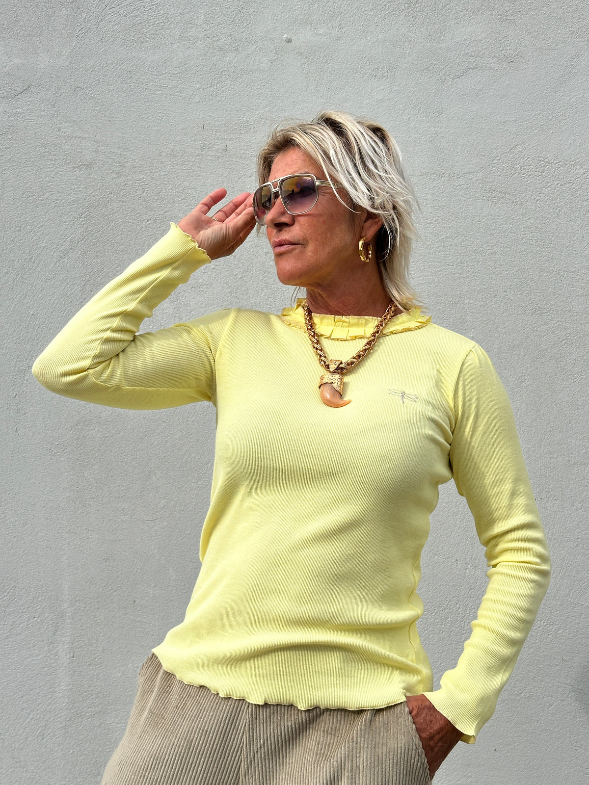 Gaspar 2607321 Fresno blouse RIB yellow NEW
