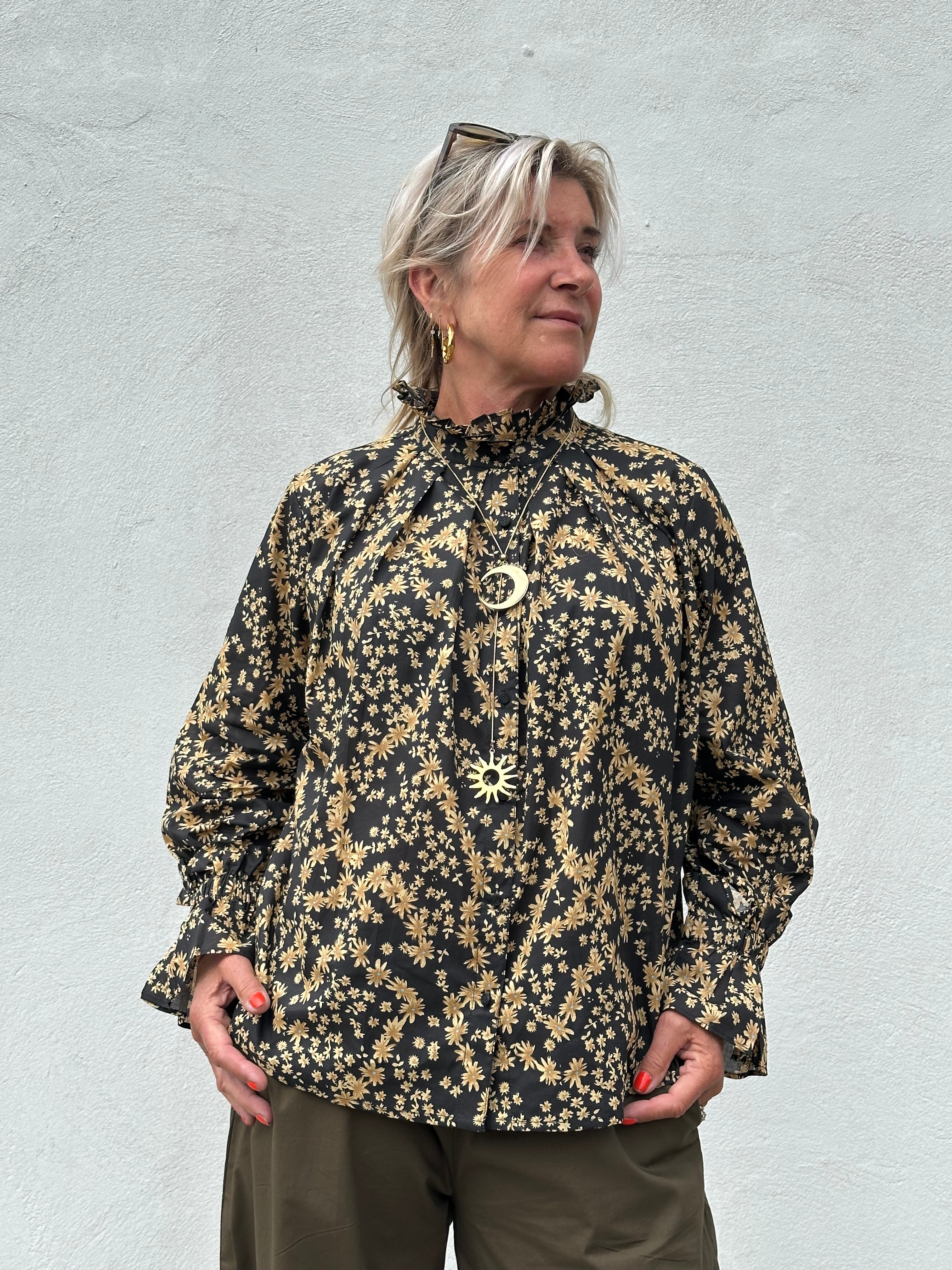Gaspar 2607330 Himalaya shirt flower black