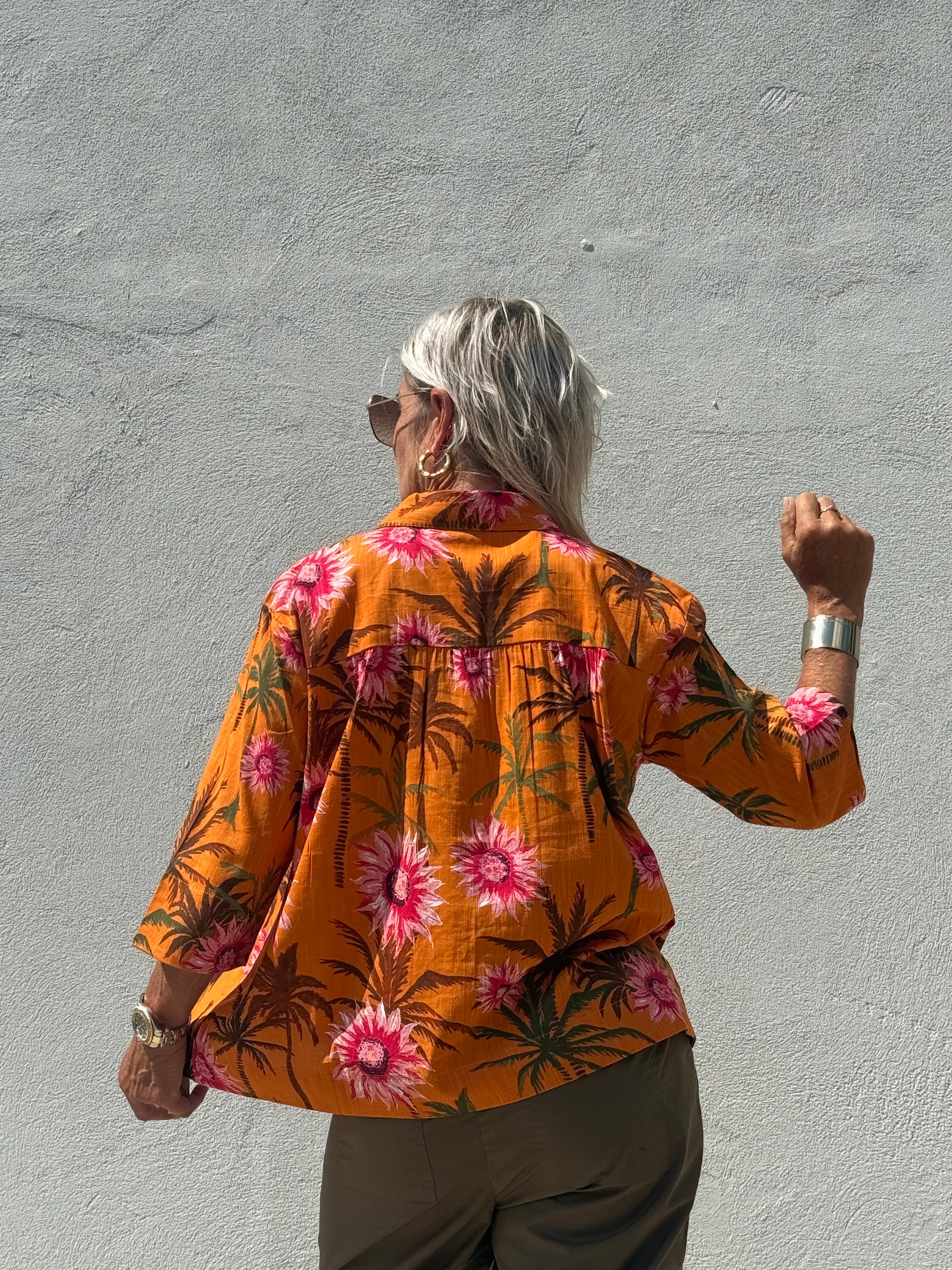Gaspar 2607335 Porto blouse flower orange