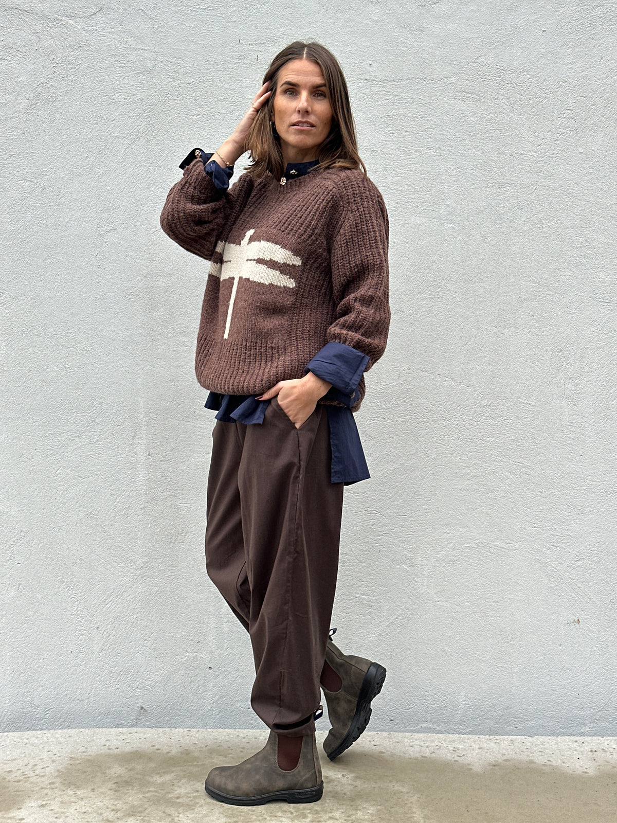 Gaspar 2607349 Pisa logo pullover brown