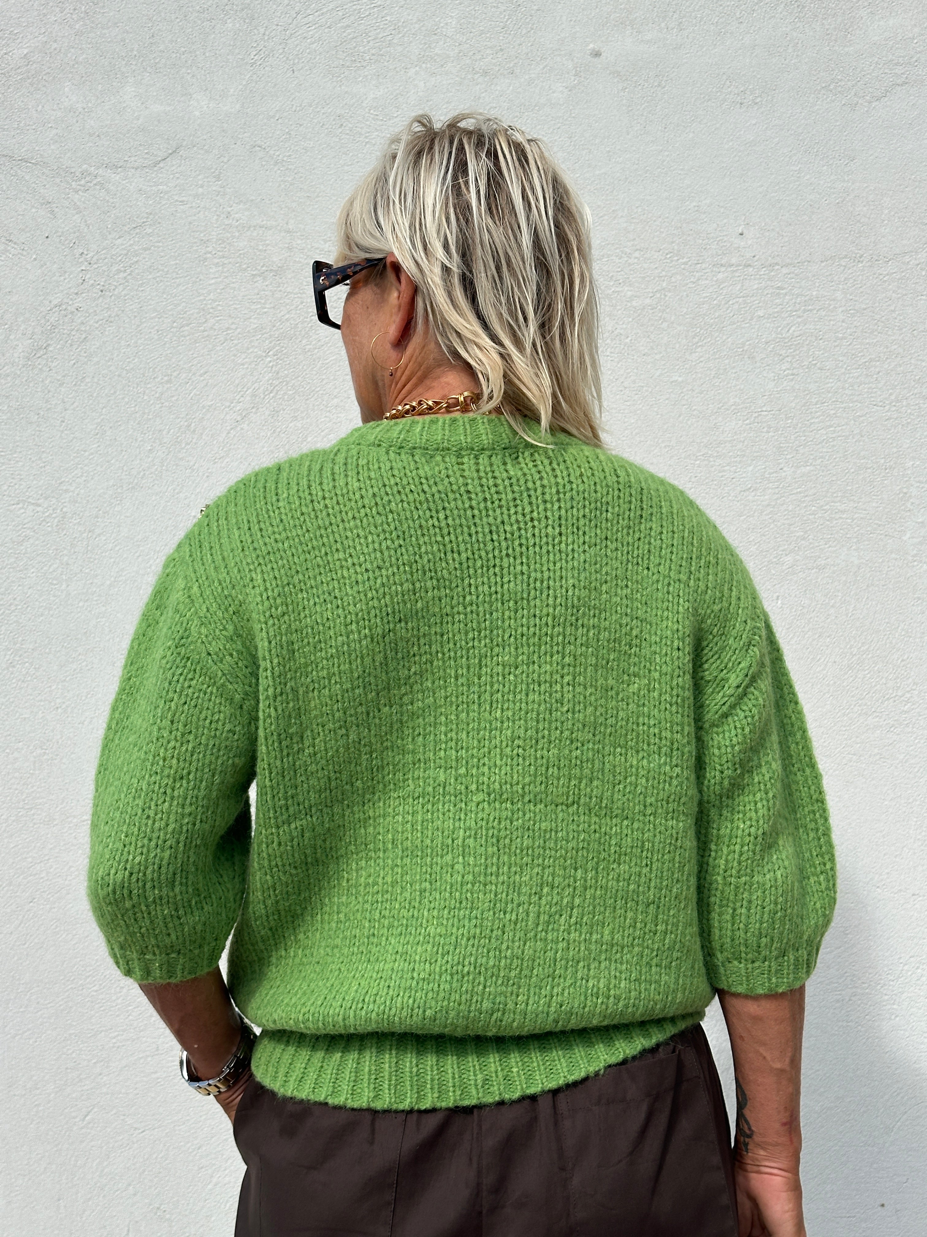 Gaspar 2607354 Parma knit 3/4 sleeve apple green