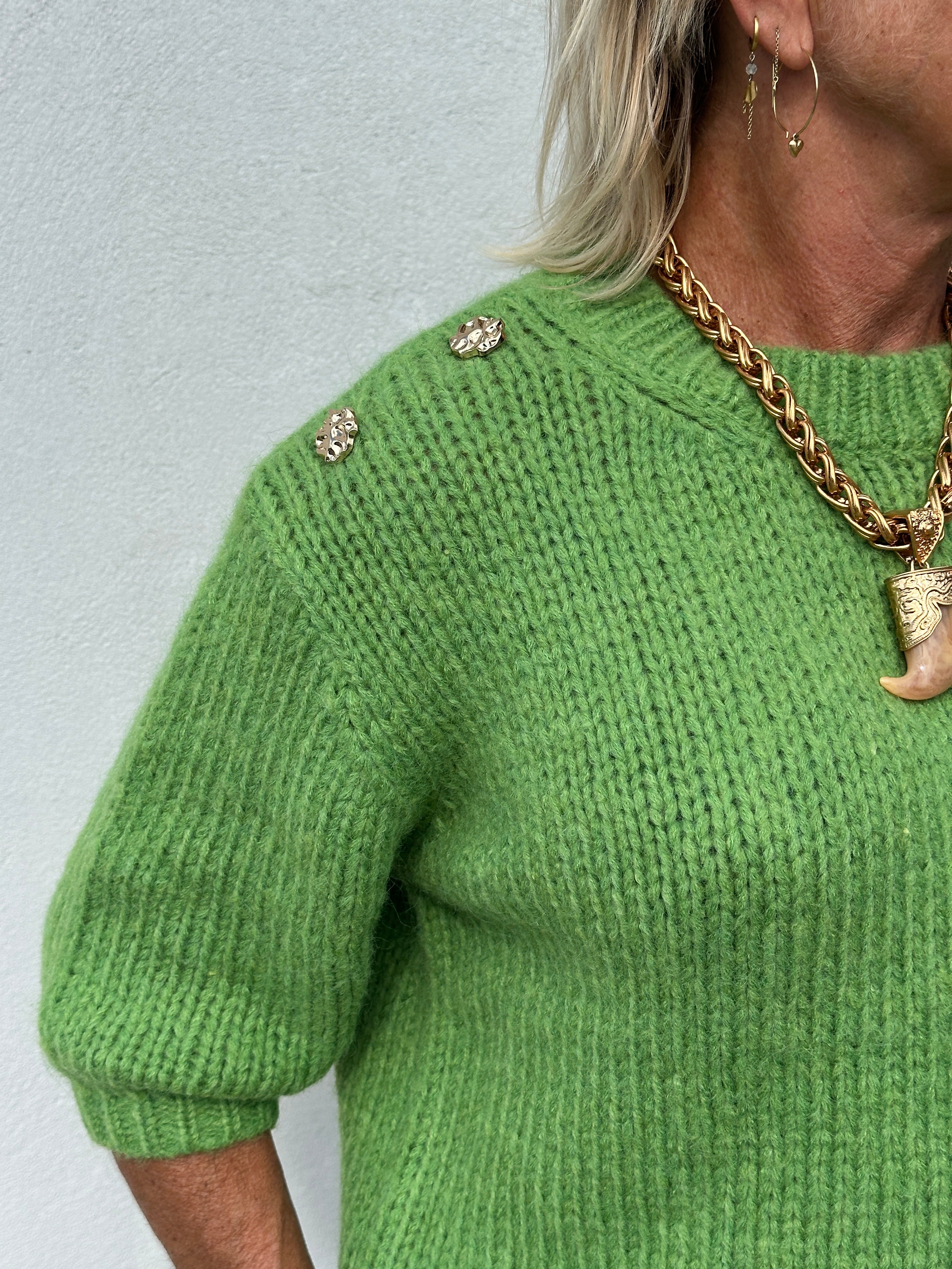 Gaspar 2607354 Parma knit 3/4 sleeve apple green
