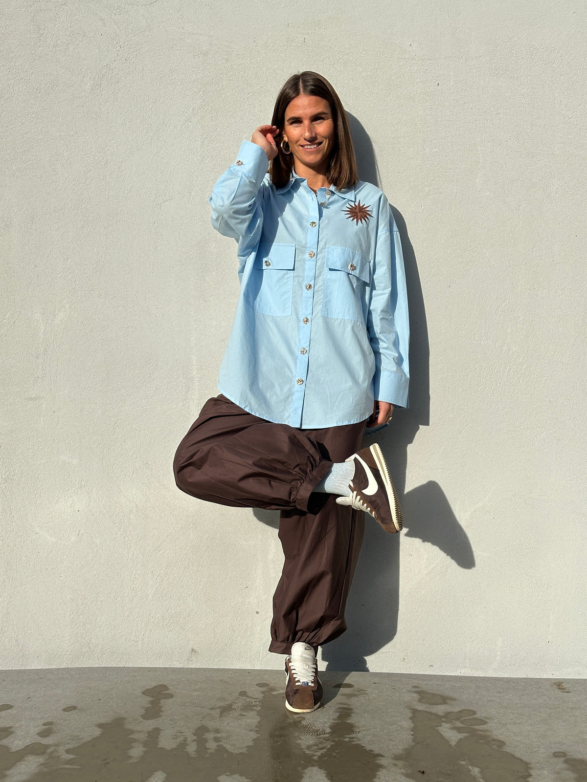 Gaspar 2607357 Sevilla solid poplin shirt light blue