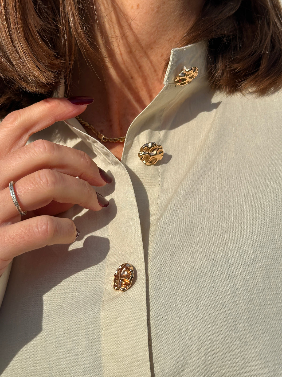 Gaspar 2607358 Loire poplin blouse beige