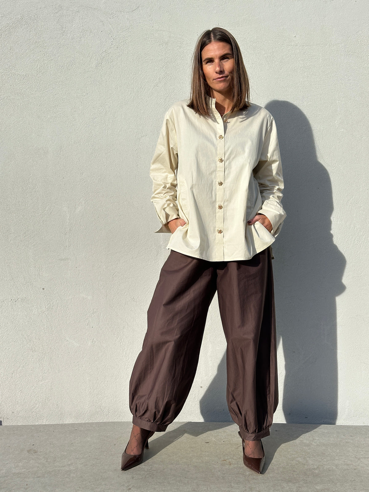 Gaspar 2607358 Loire poplin blouse beige