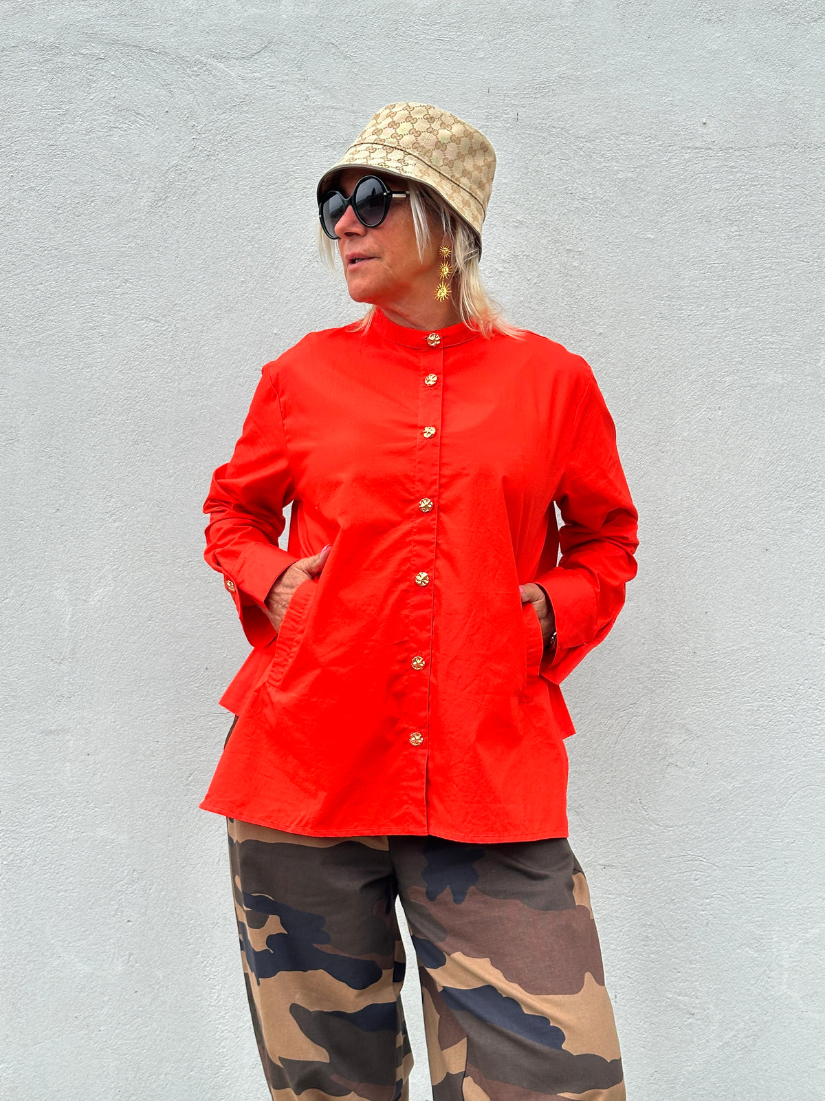 Gaspar 2607358 Loire poplin blouse red
