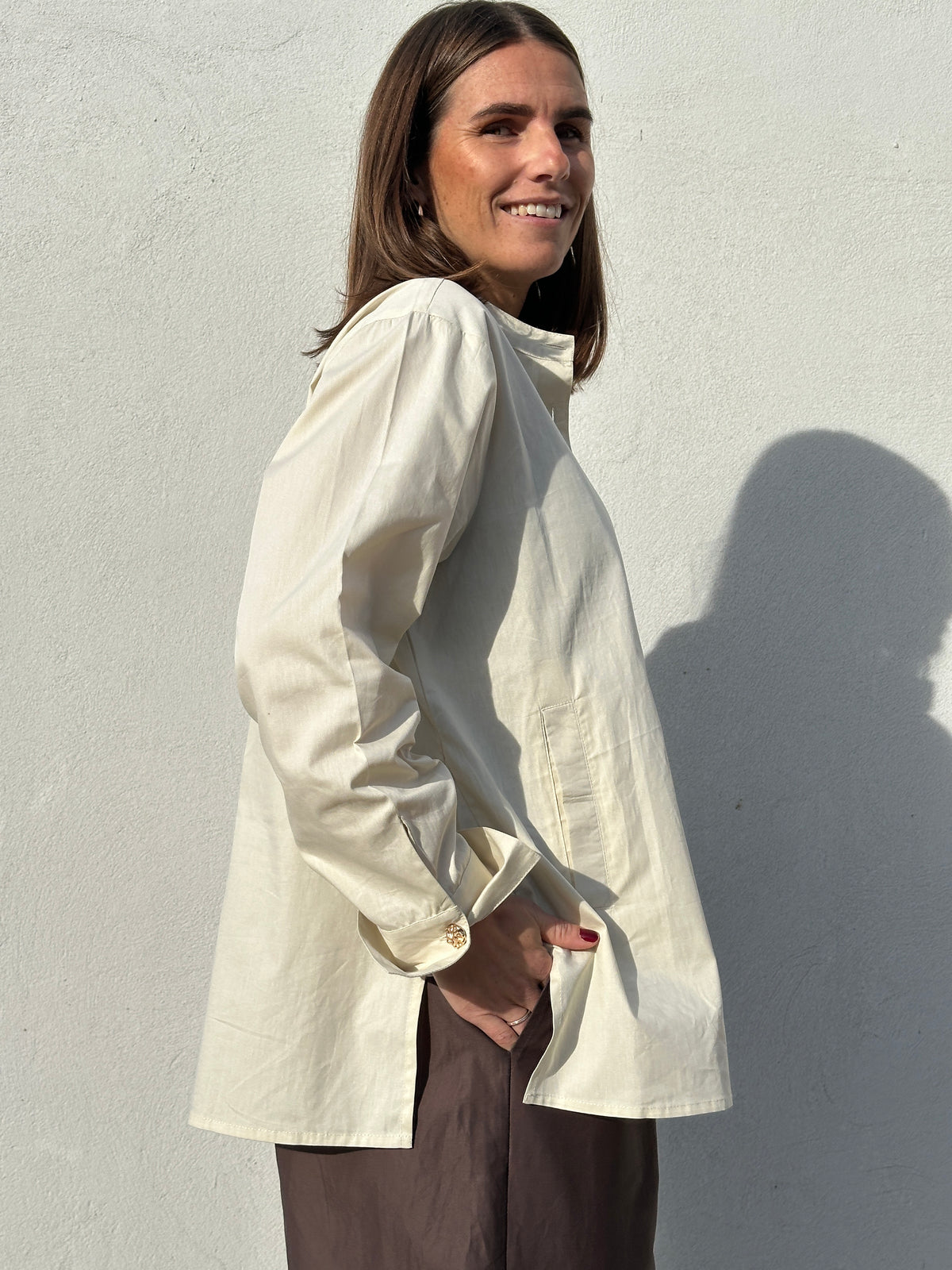 Gaspar 2607358 Loire poplin blouse beige