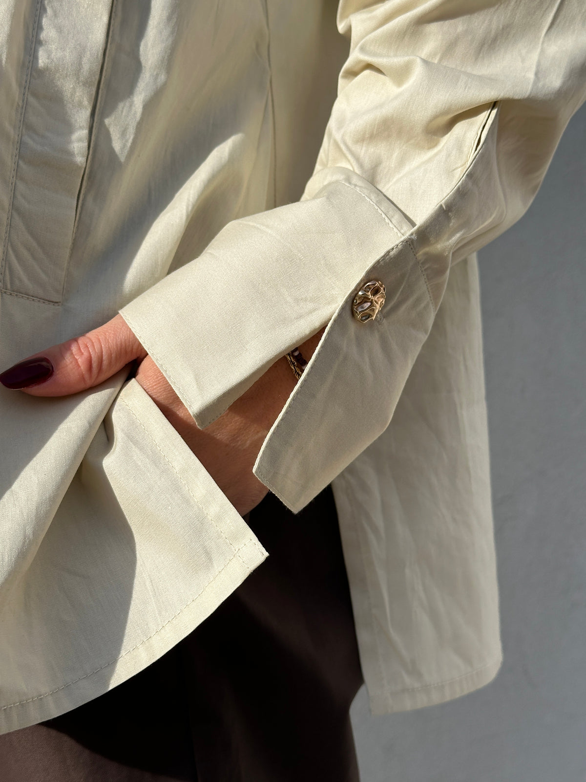 Gaspar 2607358 Loire poplin blouse beige