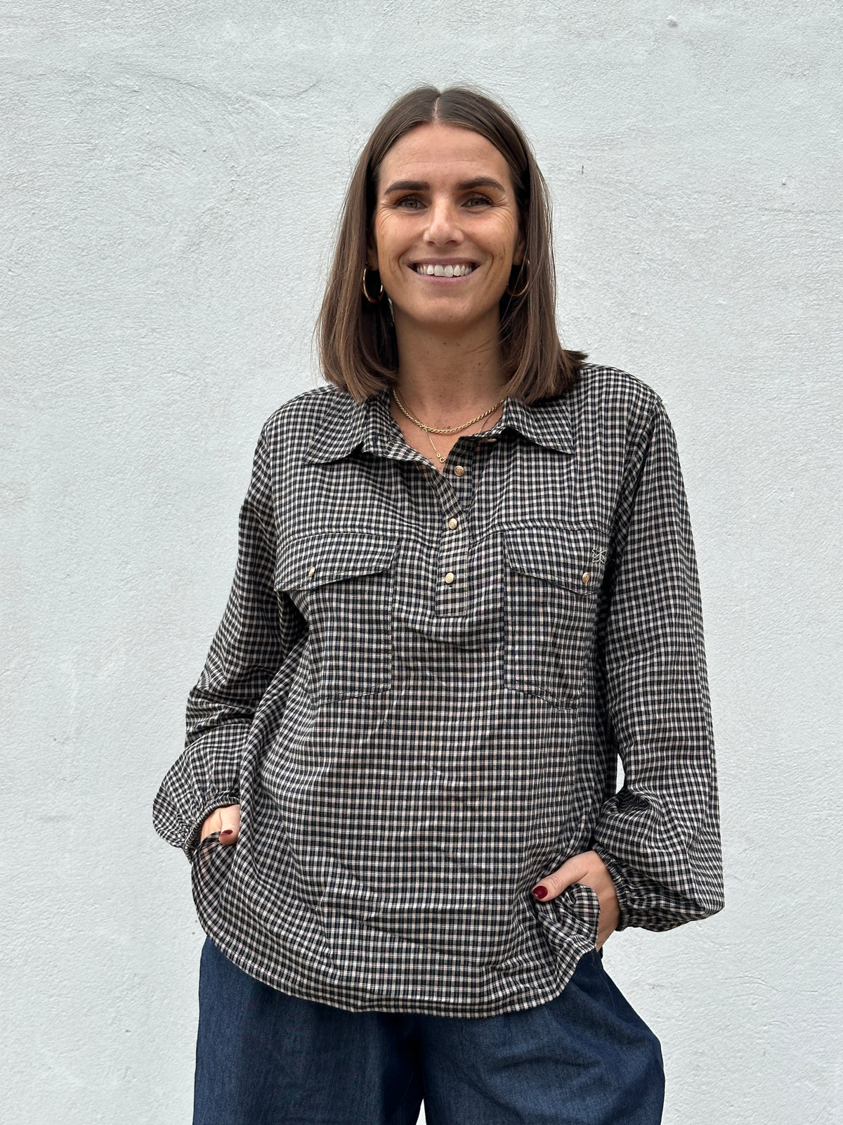 Gaspar 2607364 Aarhus shirt small check black