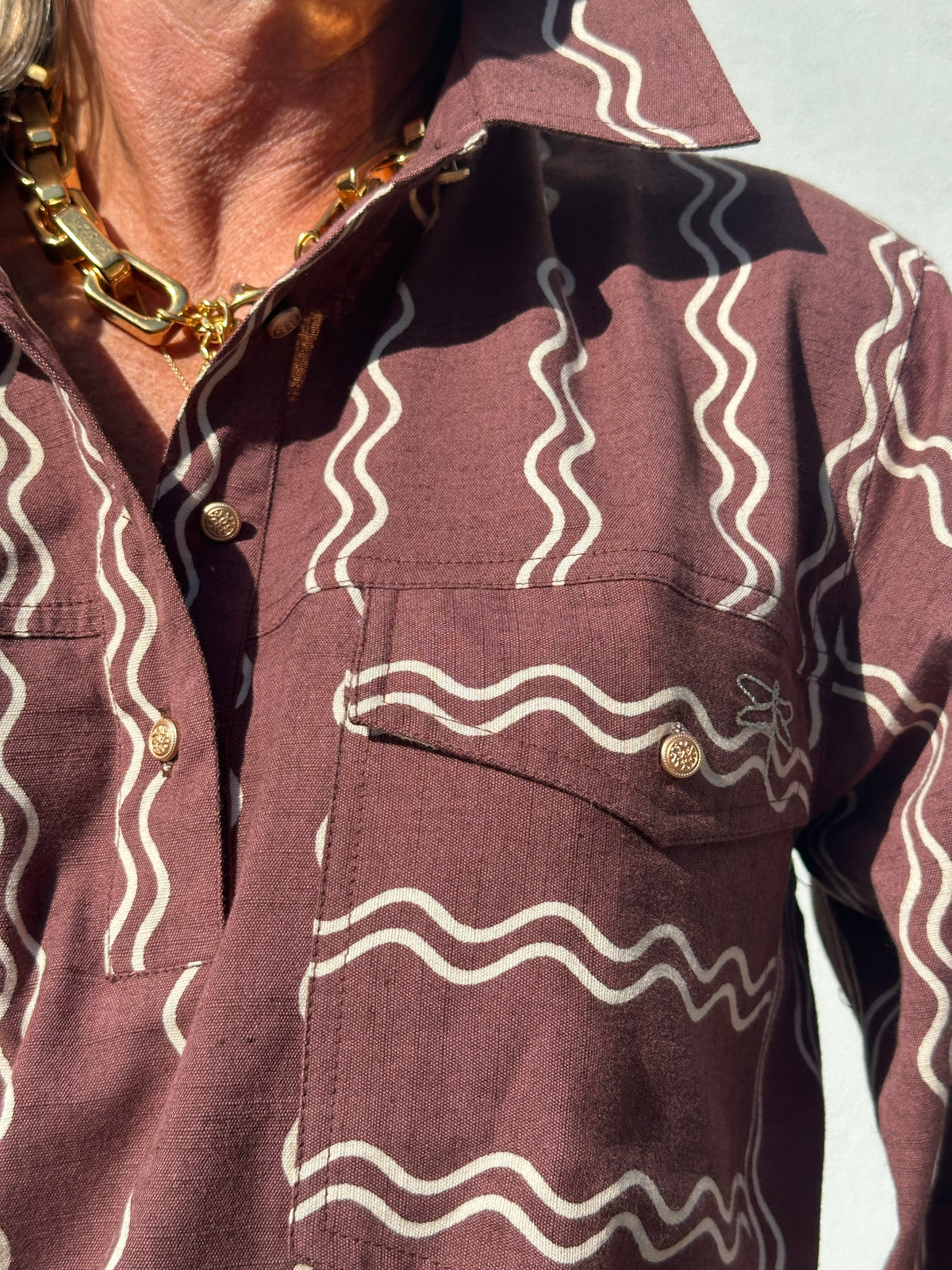 Gaspar 2607366 Aarhus shirt print brown