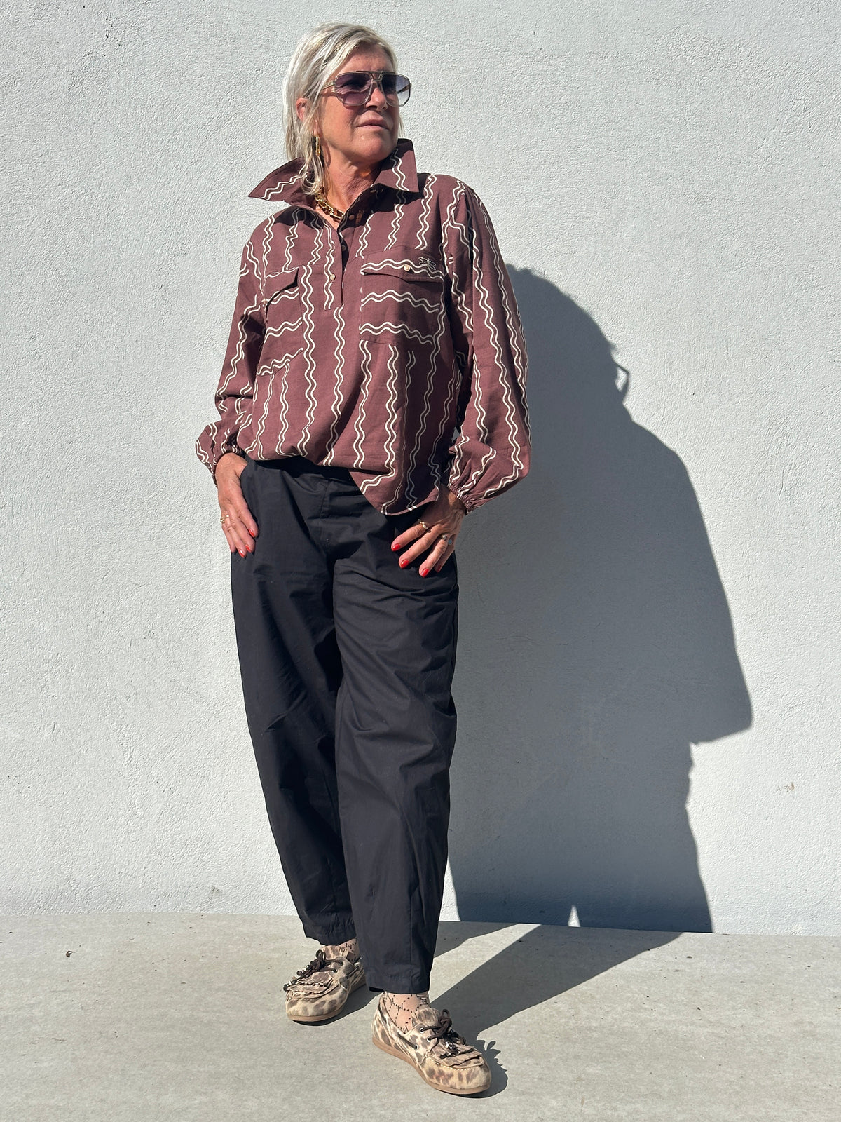 Gaspar 2607366 Aarhus shirt print brown