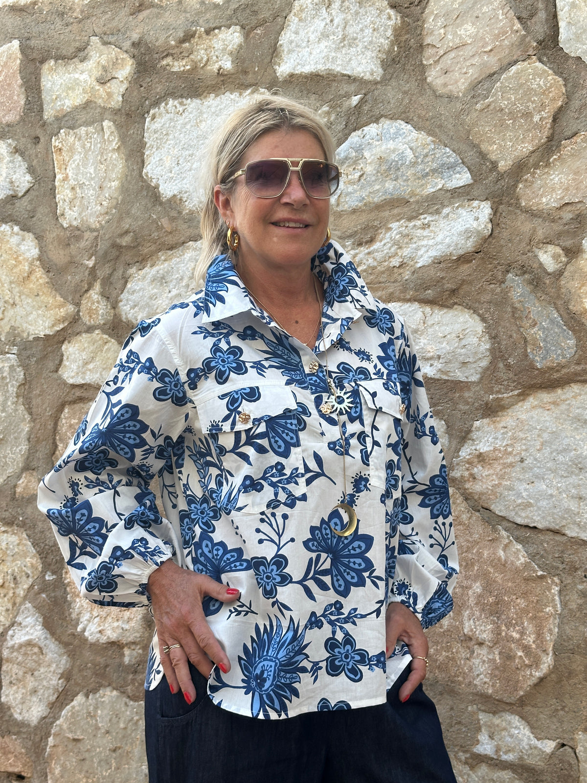 Gaspar 2607367 Aarhus shirt print blue