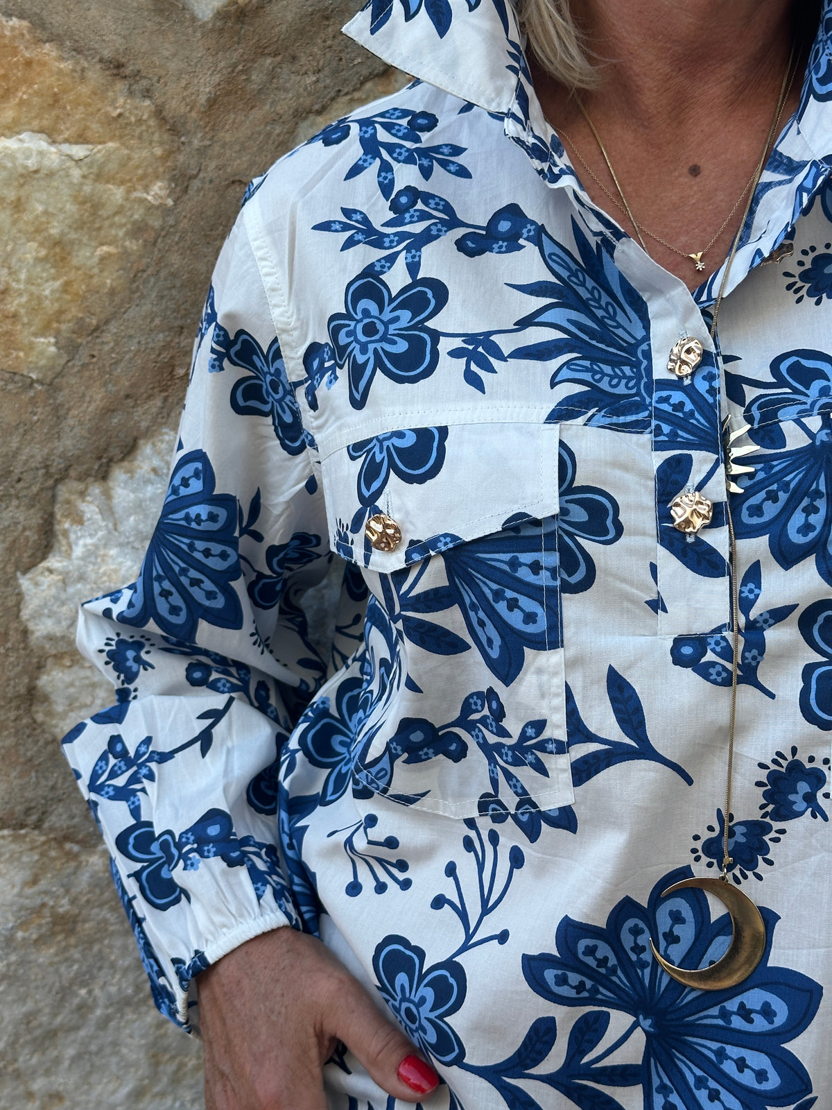 Gaspar 2607367 Aarhus shirt print blue