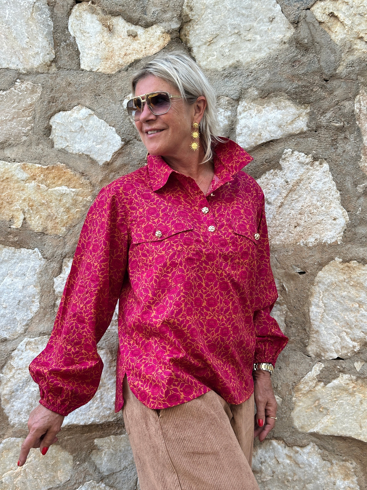 Gaspar 2607368 Aarhus shirt print flower