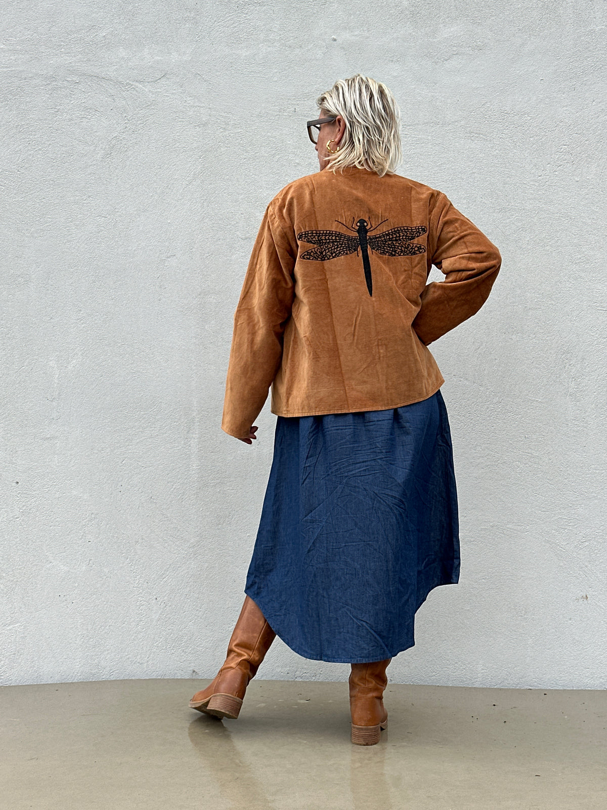 Gaspar 2607508 Utah logo velvet jacket camel