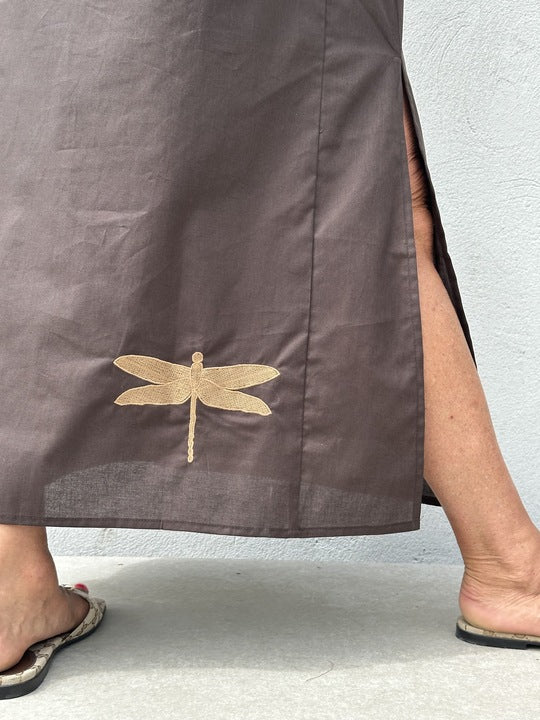 Gaspar 2607707 Athen dress poplin brown