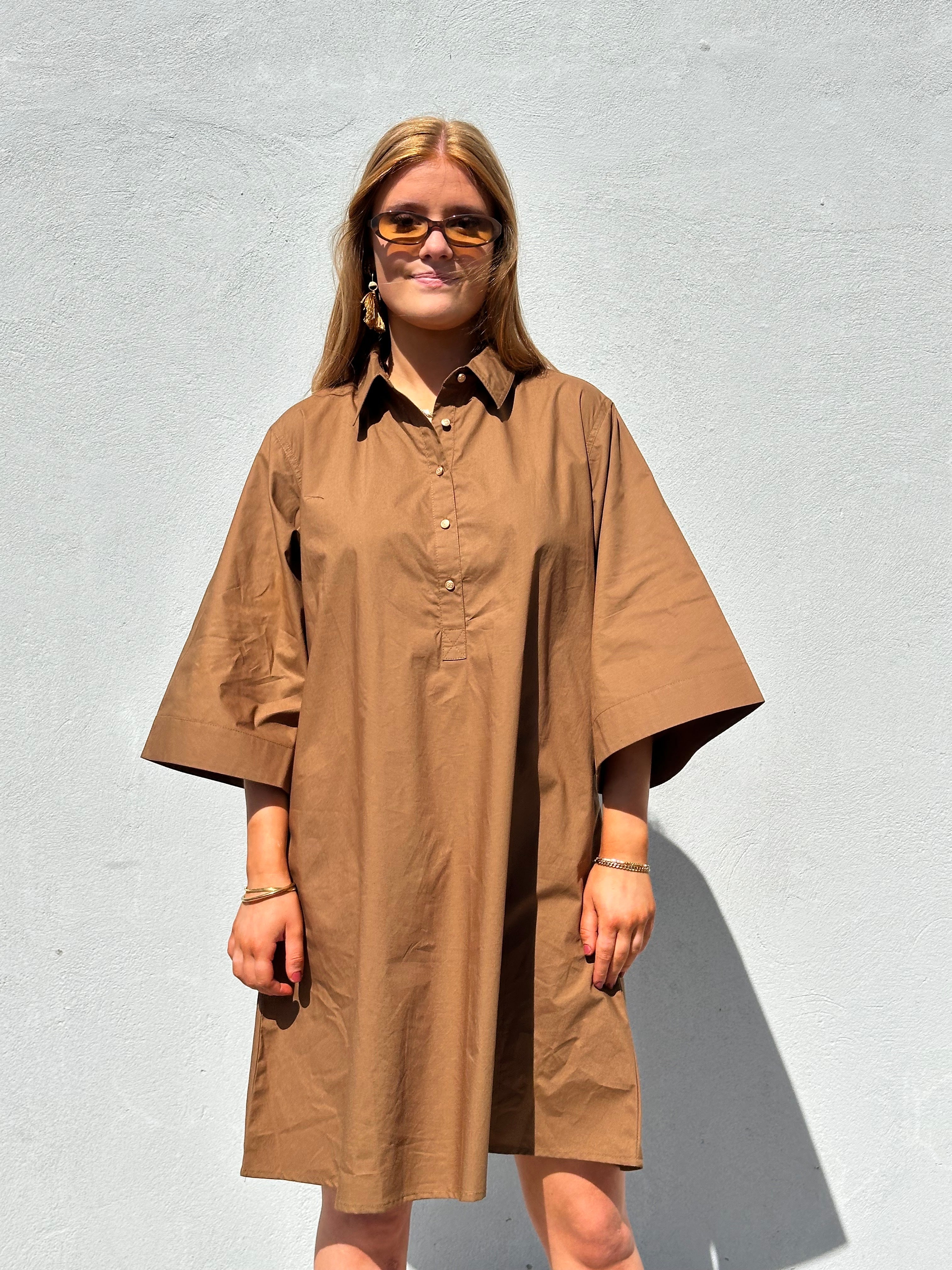 Gaspar 2607710 Haiti dress dark camel