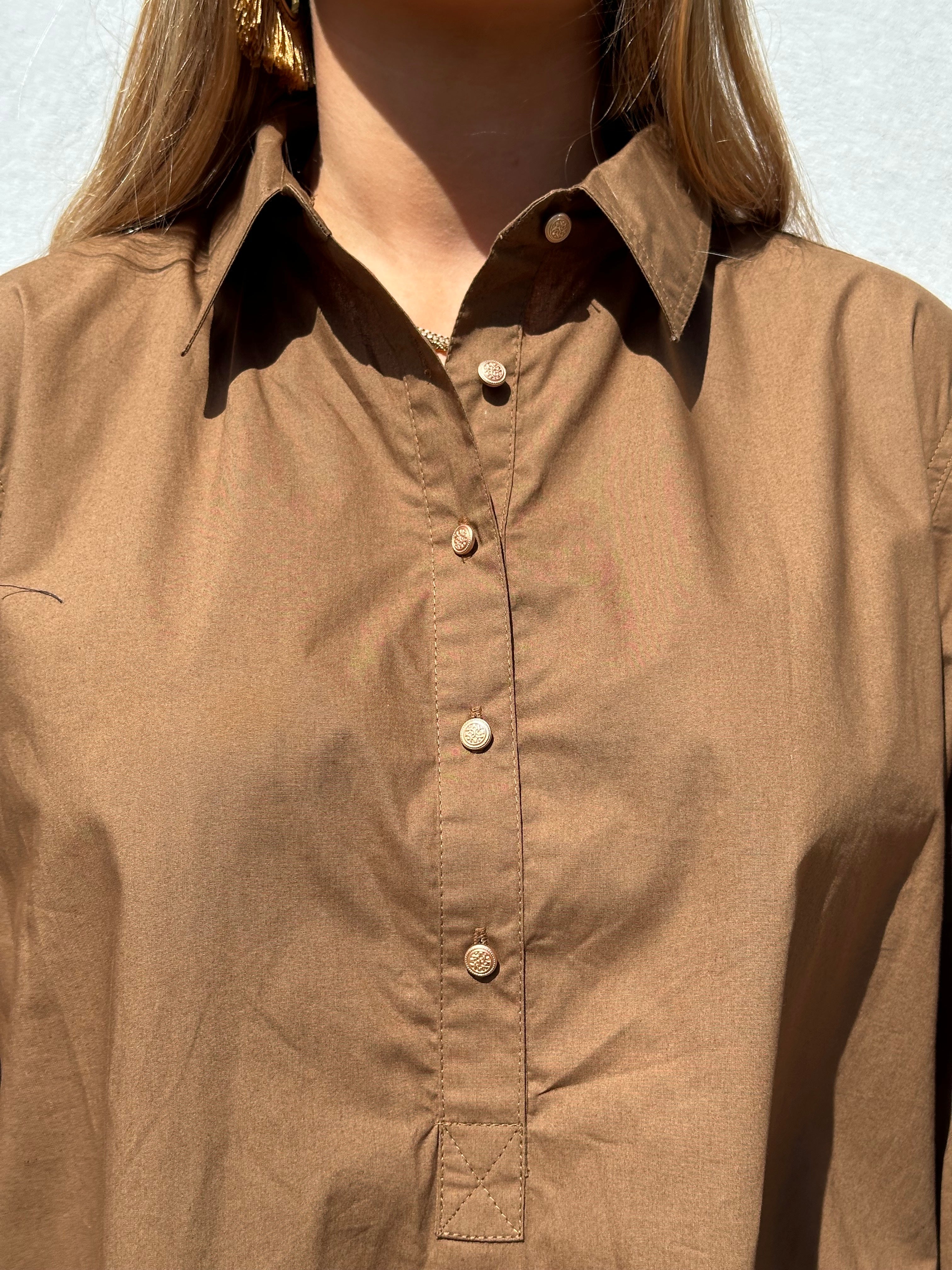 Gaspar 2607710 Haiti dress dark camel