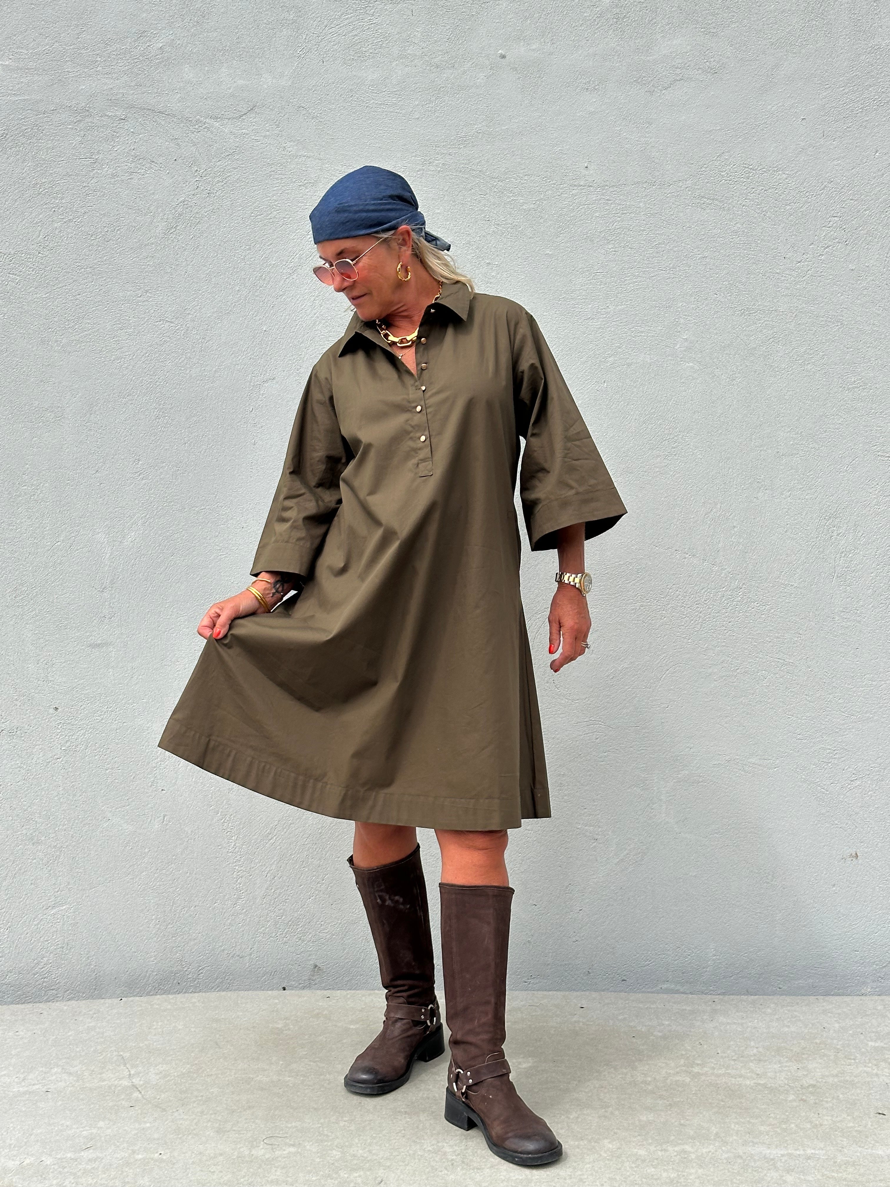 Gaspar 2607710 Haiti dress olive green