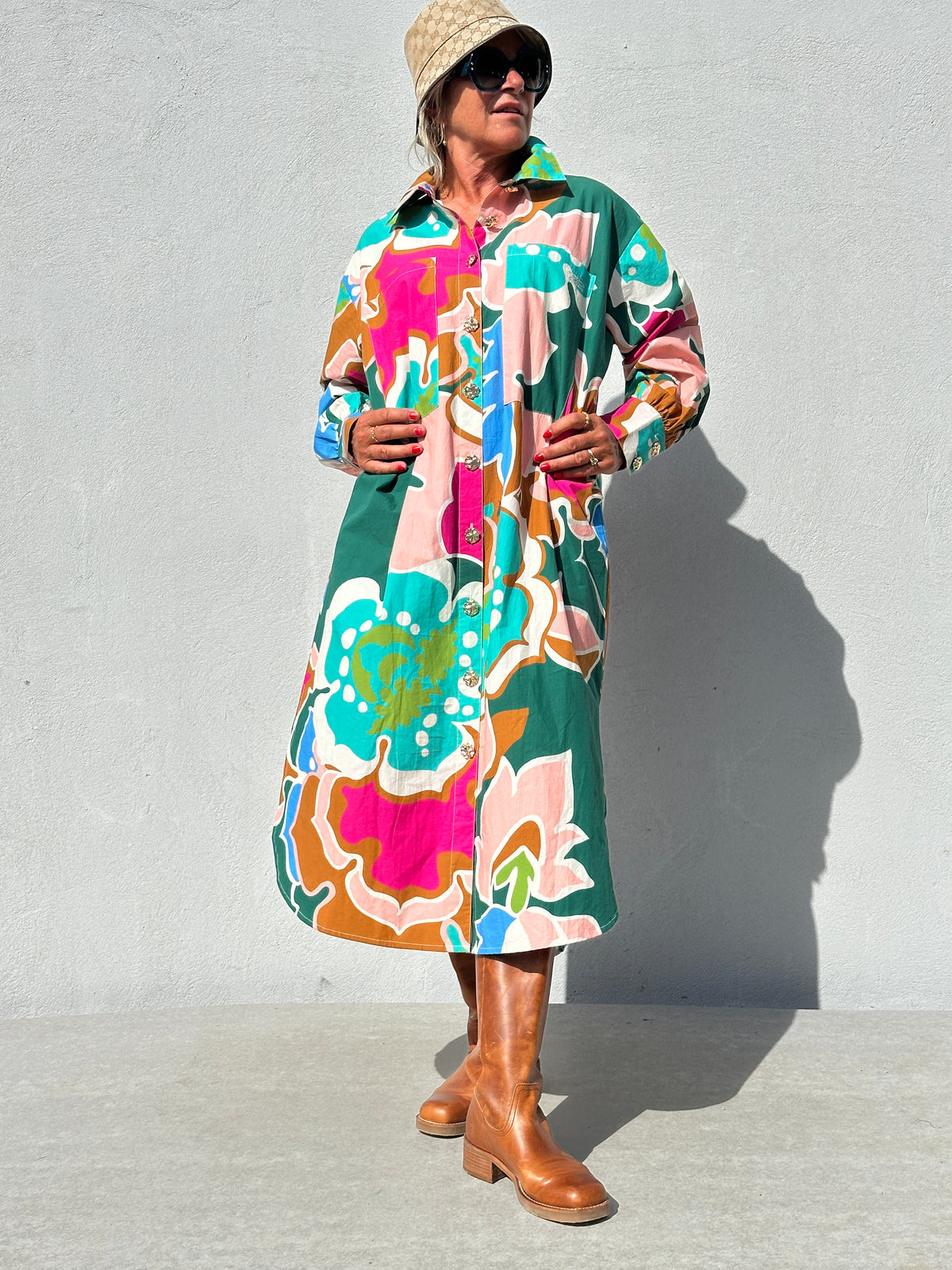 Gaspar 2607715 Malmø dress long flower multi