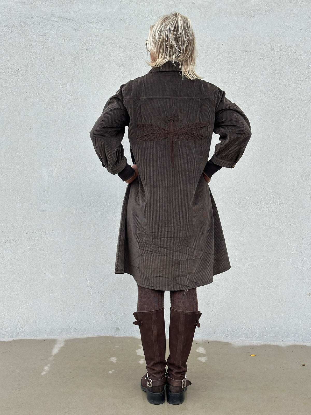 Gaspar 2607744 Nice corduroy dress brown