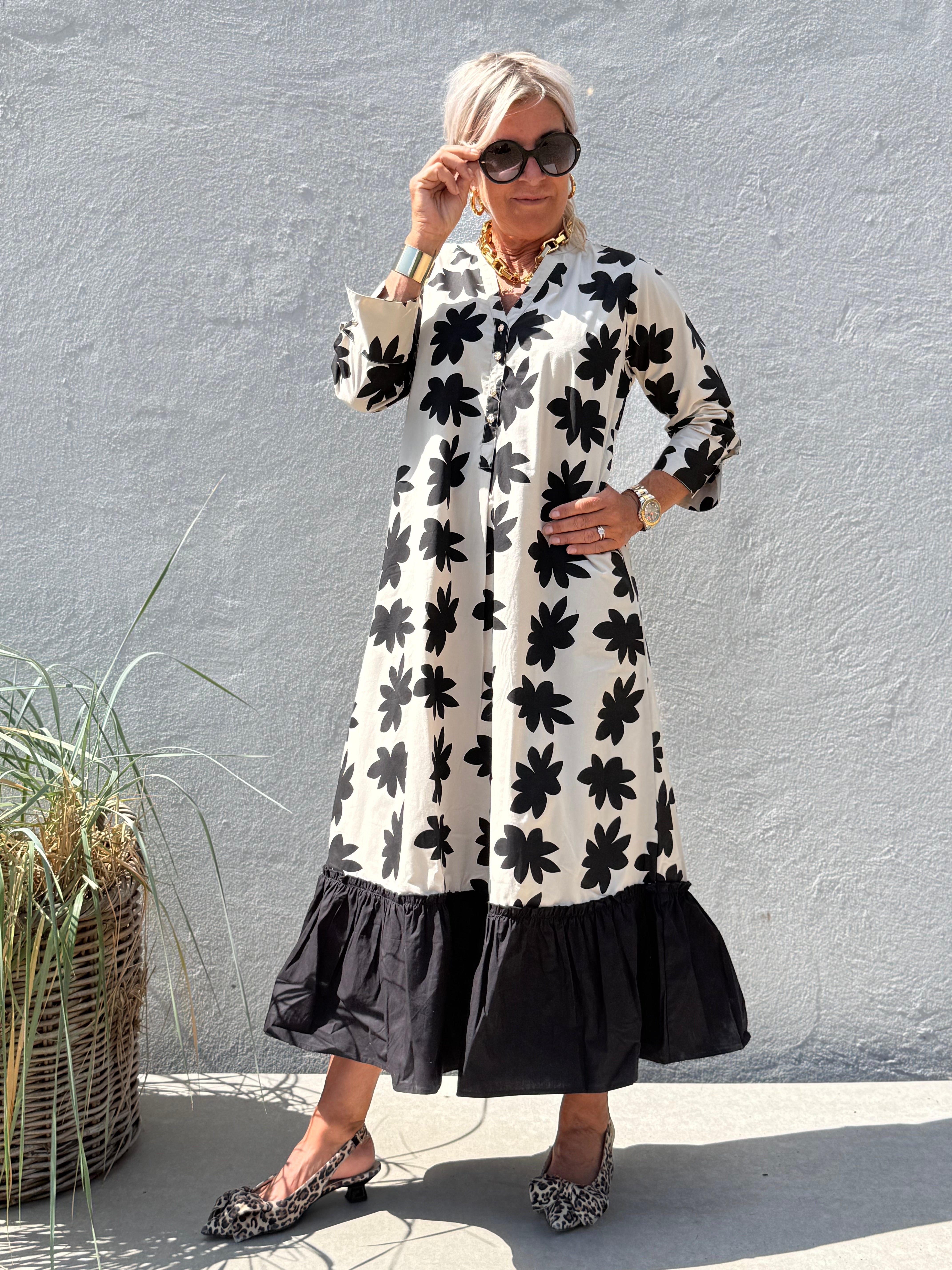 Gaspar 2607770 Athen dress flower print black
