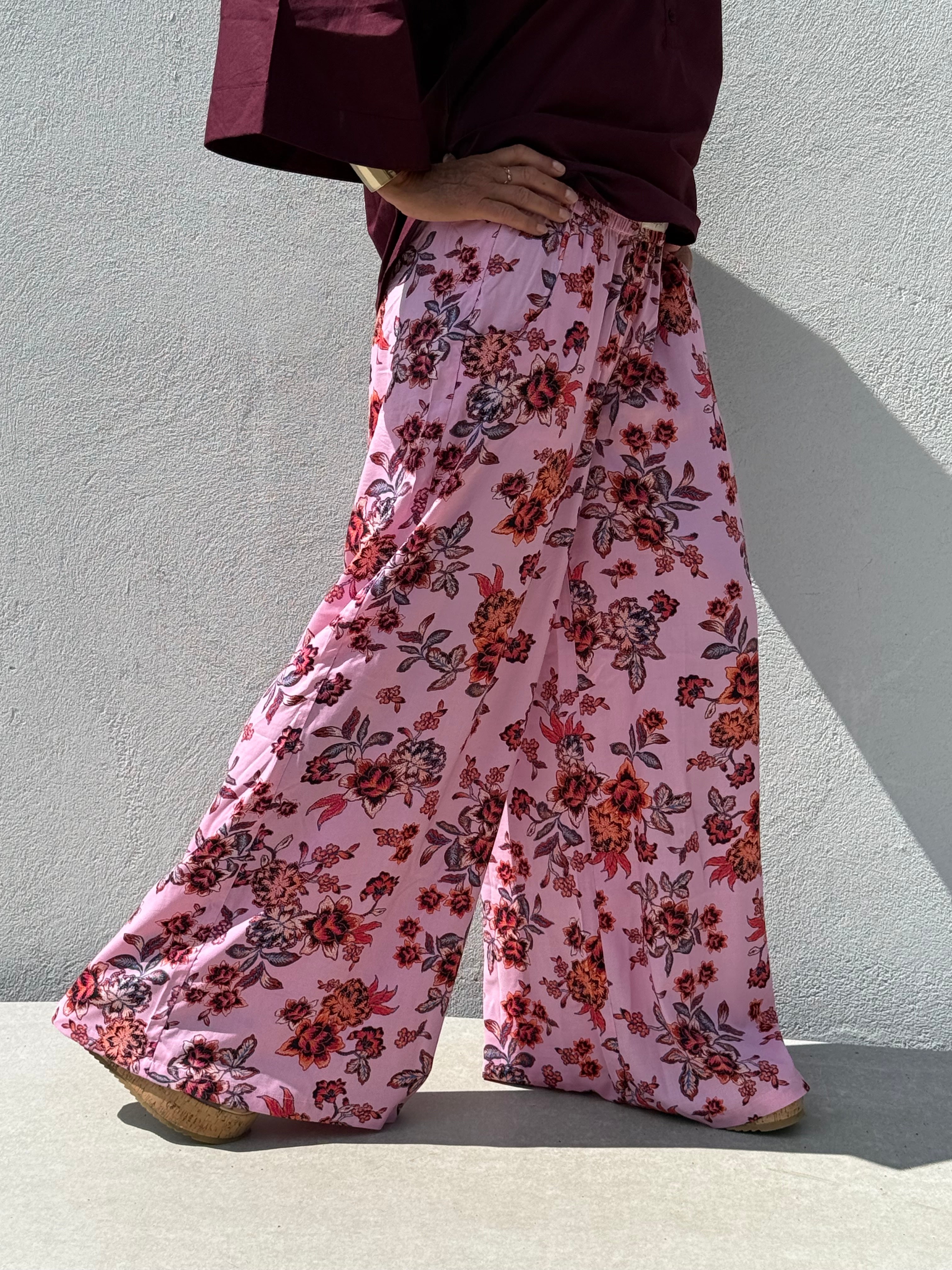 Gaspar 2607912 Houston pant wide flower rose