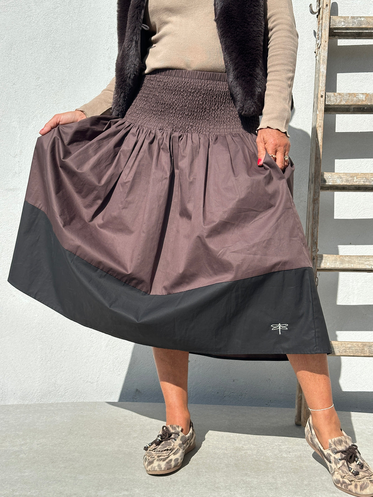 Gaspar 2607914 Vienna skirt brown