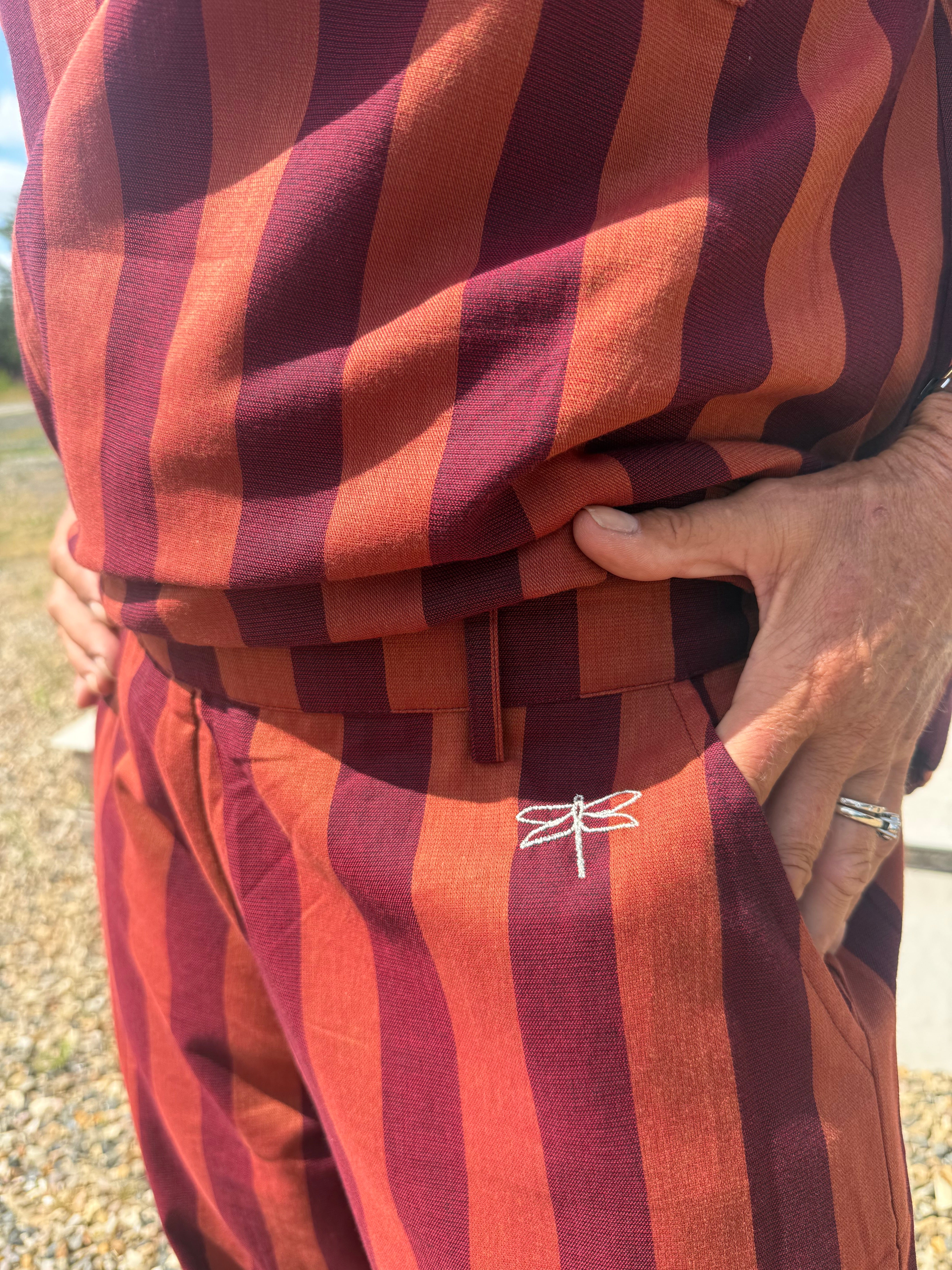 Gaspar 2607922 Colorado stripe pants burnt sienna