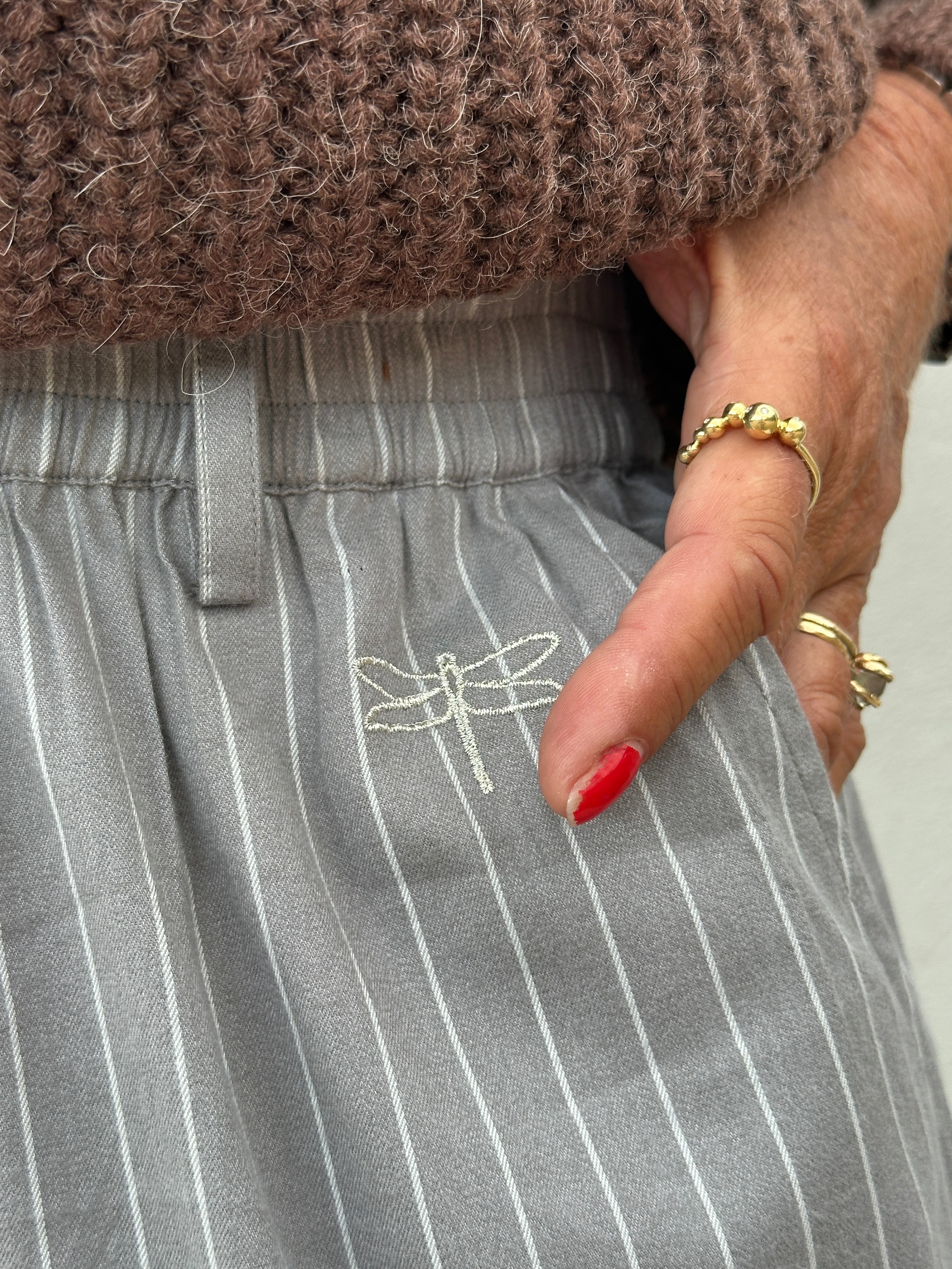 Gaspar 2607935 Tropea pants pinstripe grey