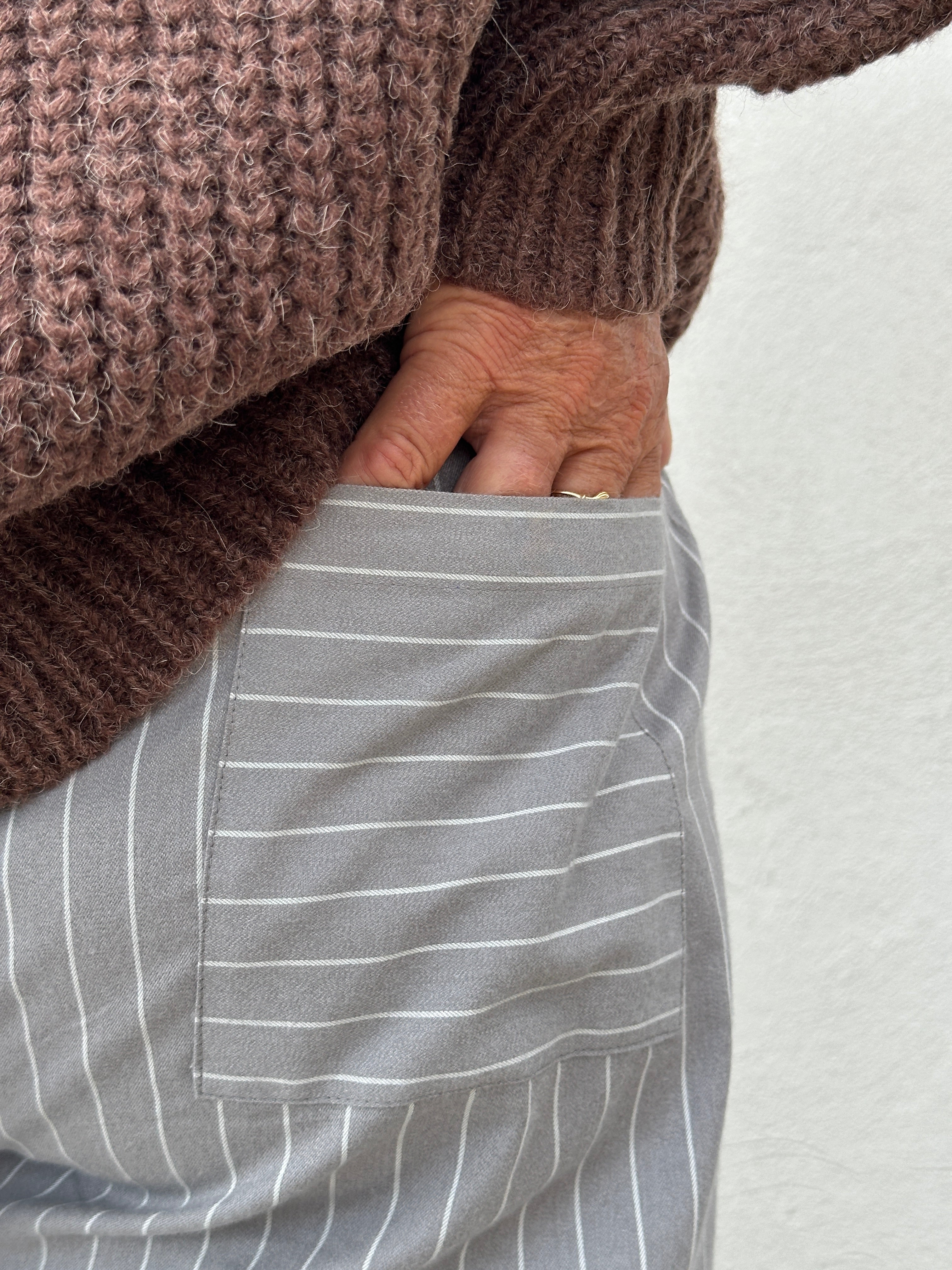 Gaspar 2607935 Tropea pants pinstripe grey