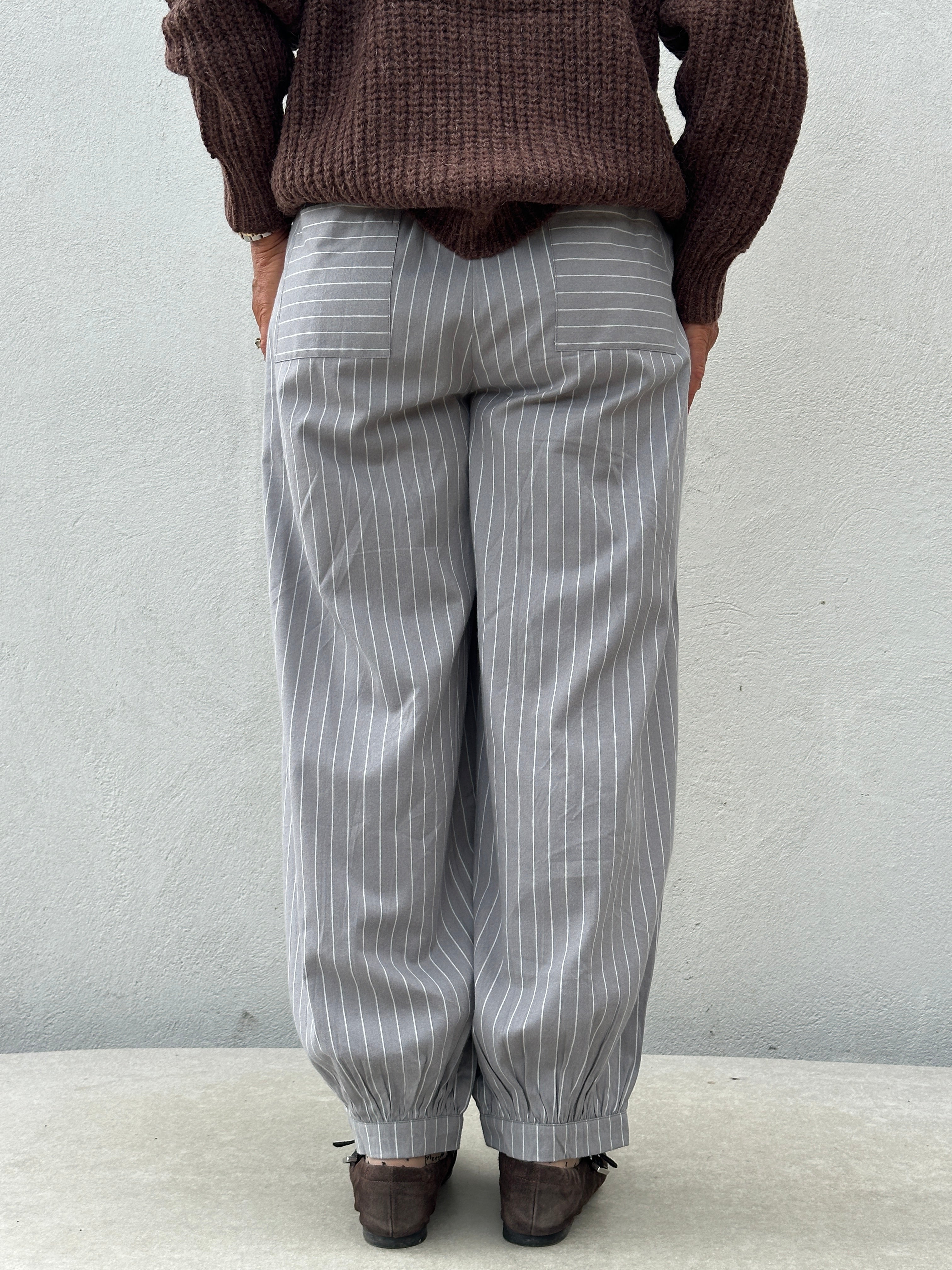 Gaspar 2607935 Tropea pants pinstripe grey