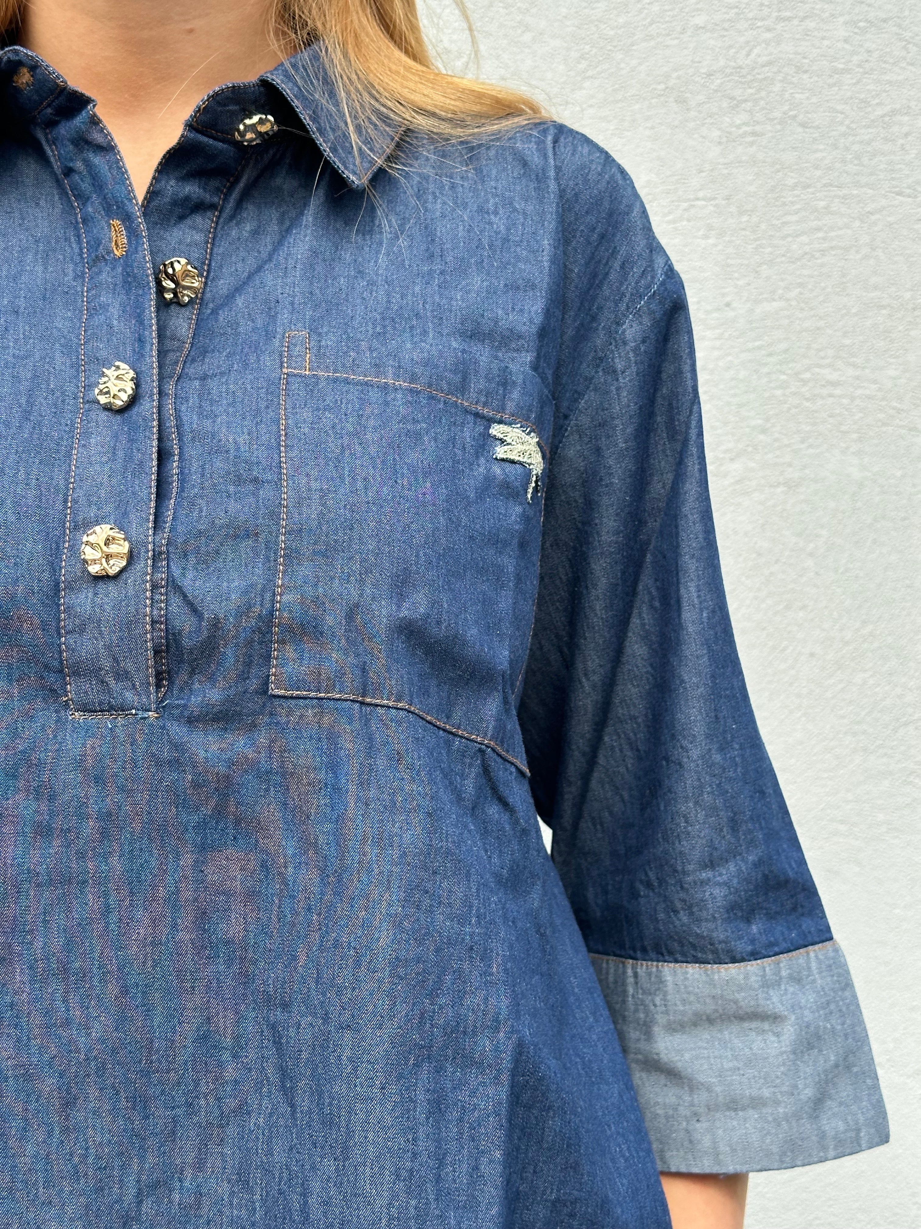 Gaspar 2607351 Porto denim blouse blue