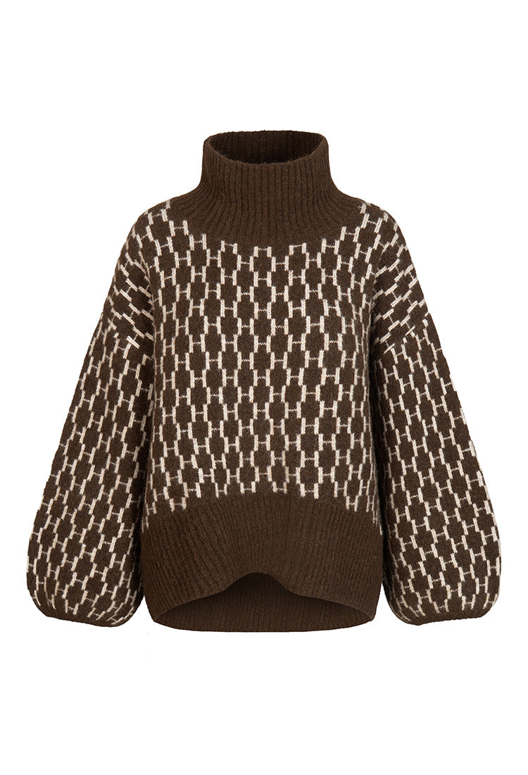 HÈST 2630120854 FAM sweater new pattern dark earth