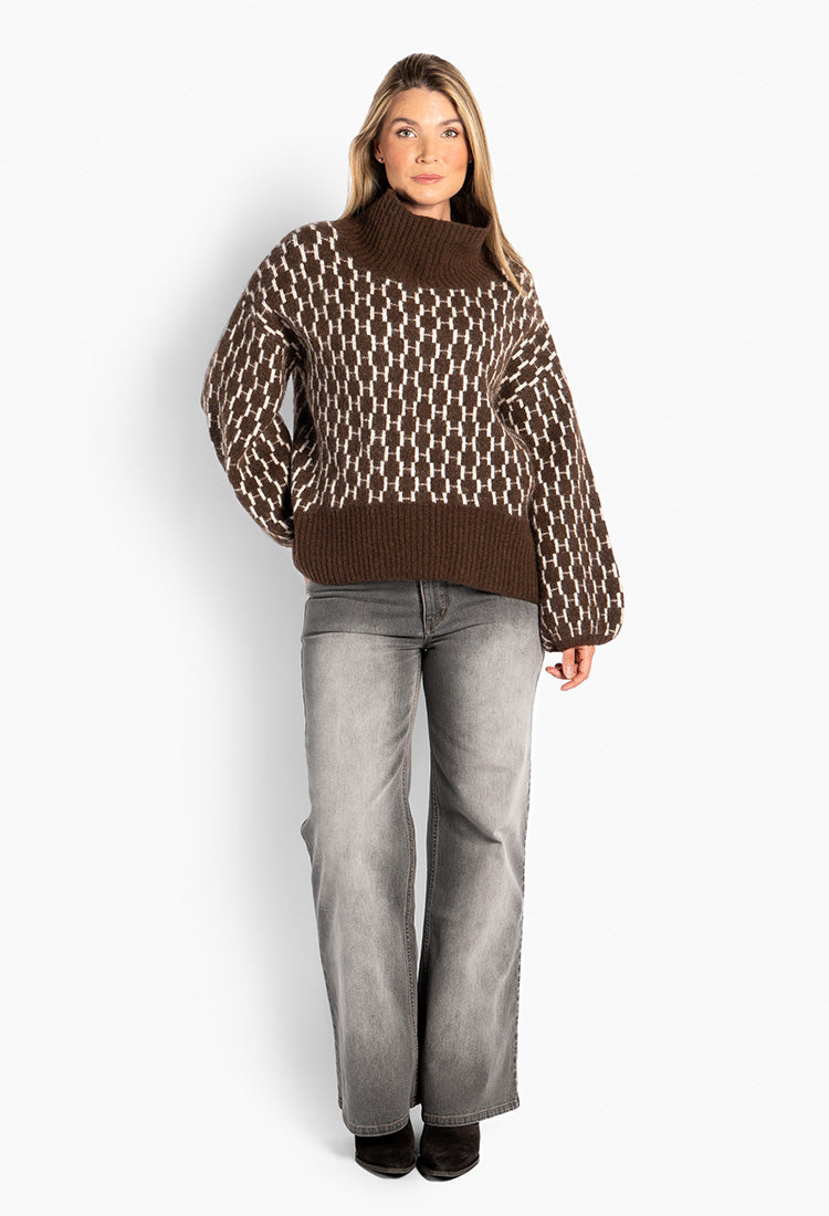 HÈST 2630120854 FAM sweater new pattern dark earth