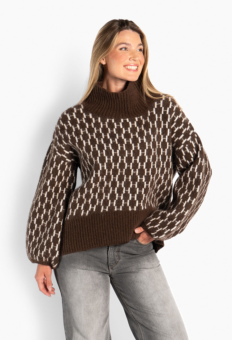 HÈST 2630120854 FAM sweater new pattern dark earth