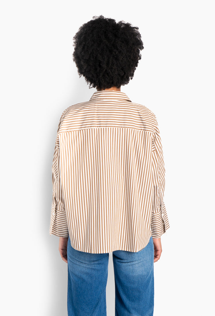 HÈST 2630190755 Lilly shirt stripe brown wren