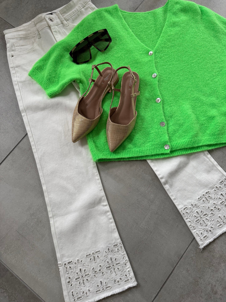 Qnuz 9983 Sig jeans embrodery white